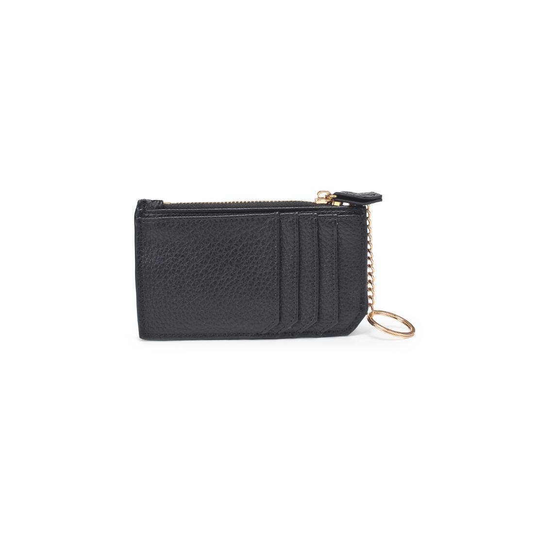 Urban Expressions Adriana card holder, black leather wallet accessory with multiple card slots, compact and stylish for everyday use.