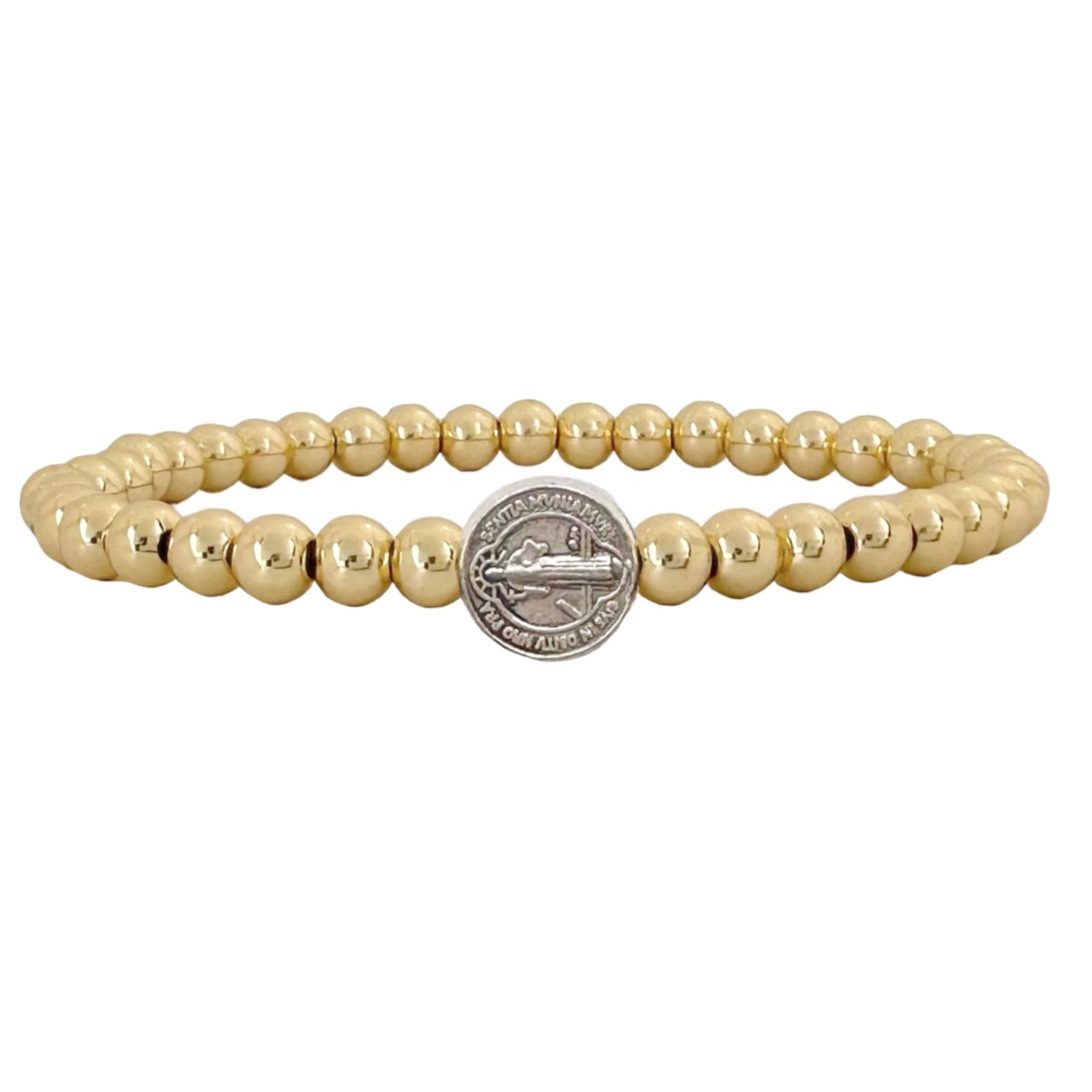 St. Benedict Catholic Saint Beaded Stretch Bracelet - Let's Bag It