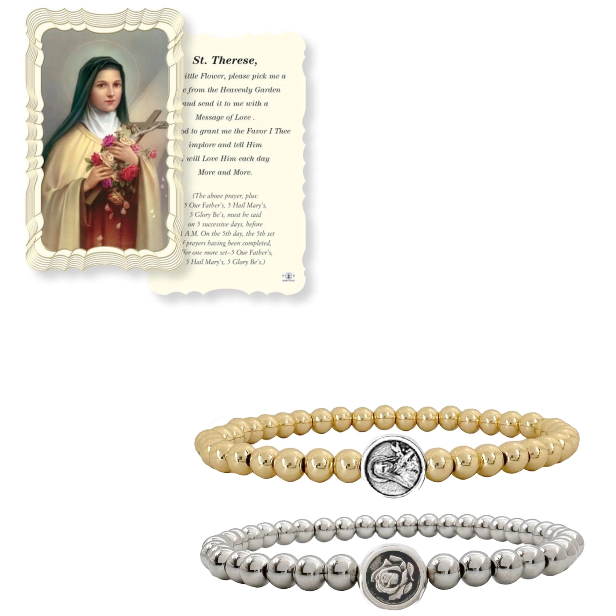 Subliminal St. Therese Little Flower Beaded Bracelet - Let's Bag It