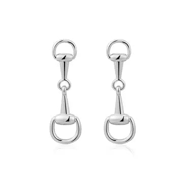 Silver Horsebit stud earrings by Private Label Jewelry featuring a sleek design and polished finish.