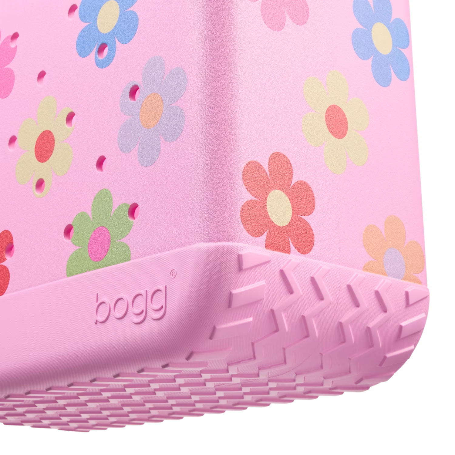Original Bogg Bag tote in bright pink with sturdy handles and spacious interior, made by BOGG BAGS.