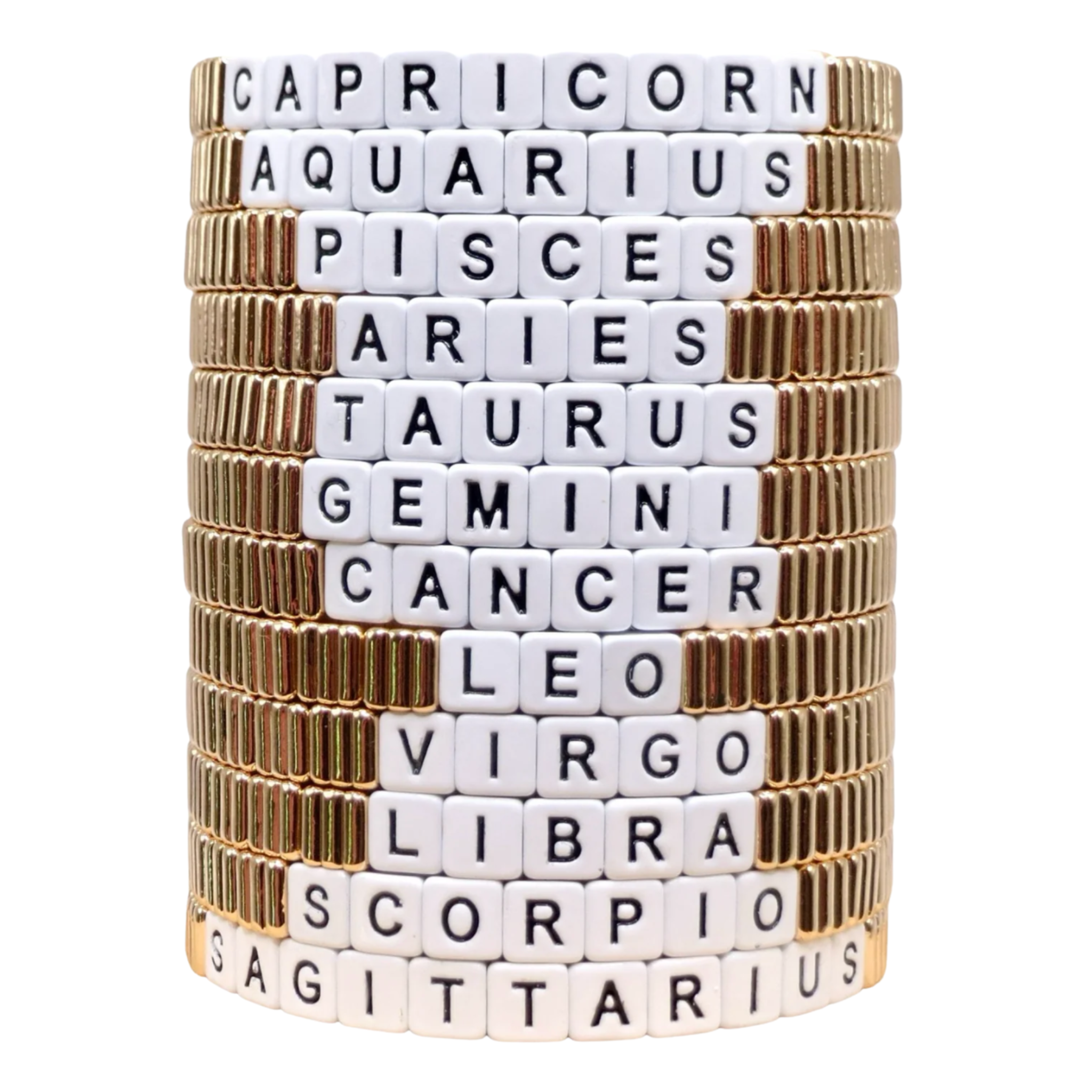 Zodiac Sign Stackable Gold Line Bracelet - Let's Bag It