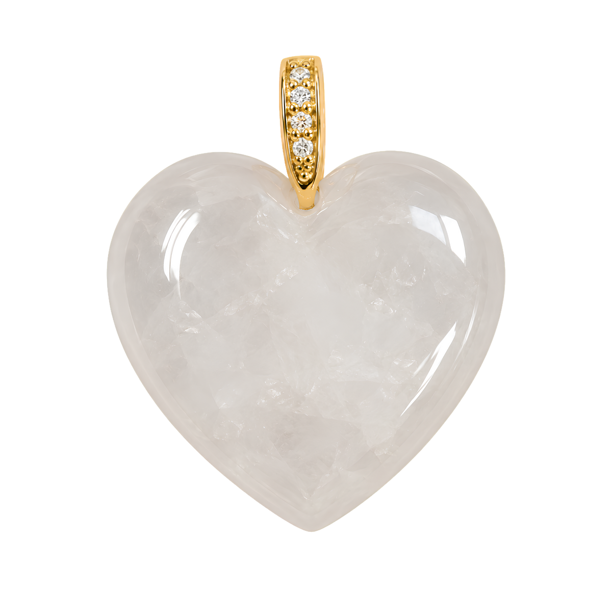 Clear Quartz Heart Charm