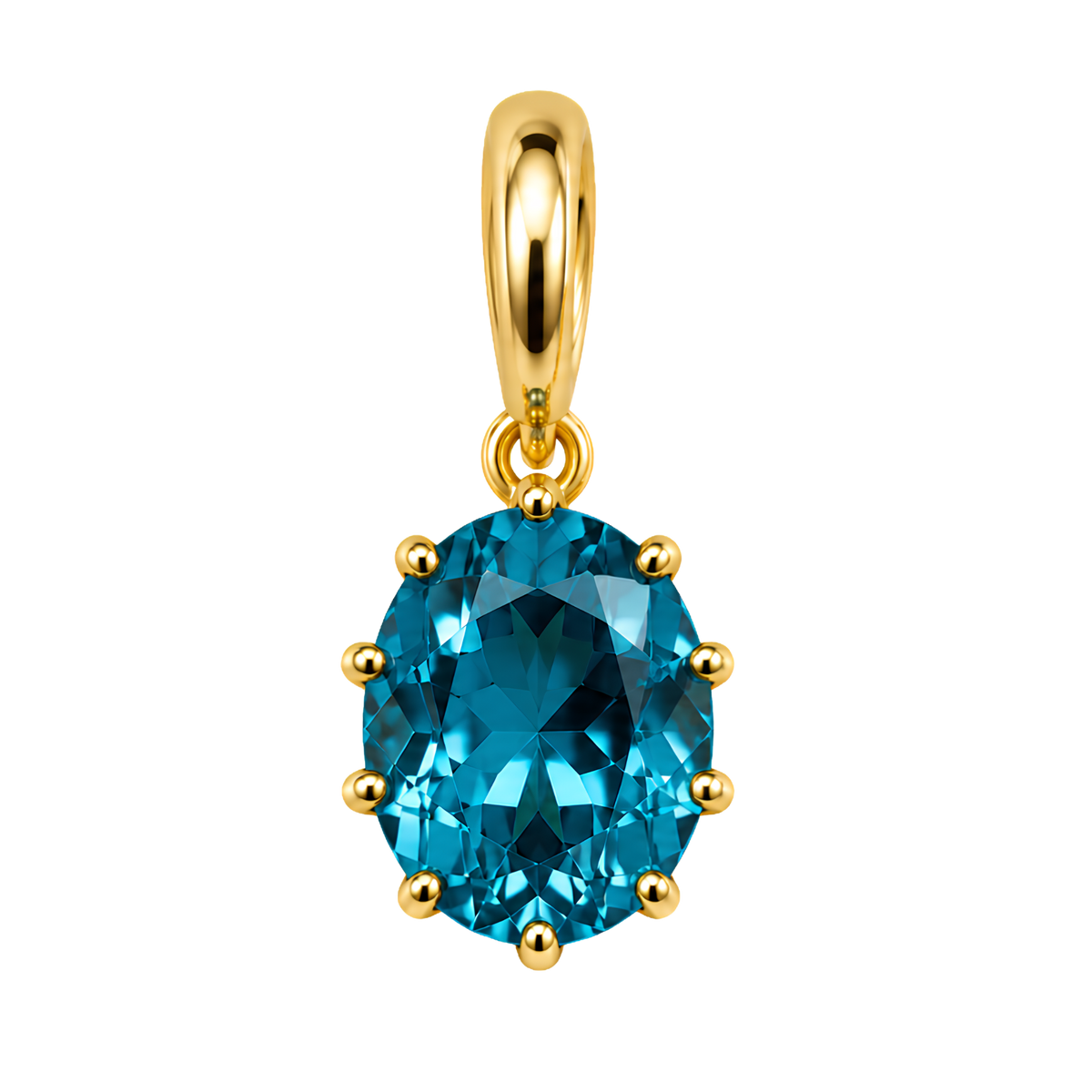 Oval Cut Crystal Pendant Charm