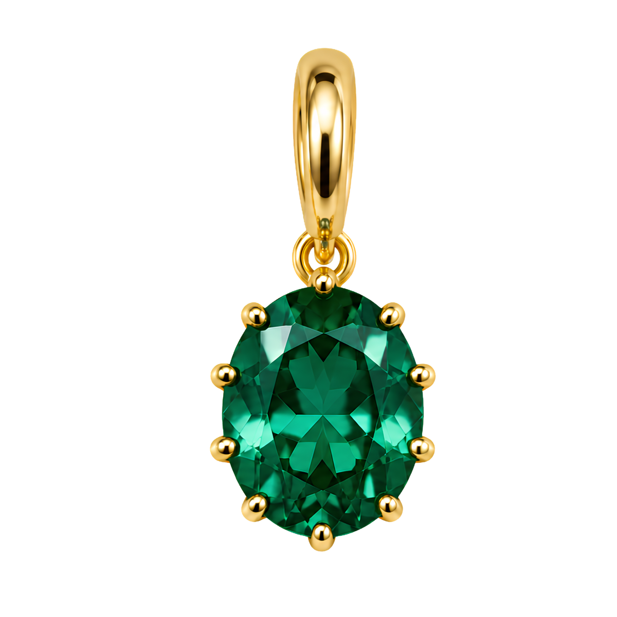 Oval Cut Crystal Pendant Charm