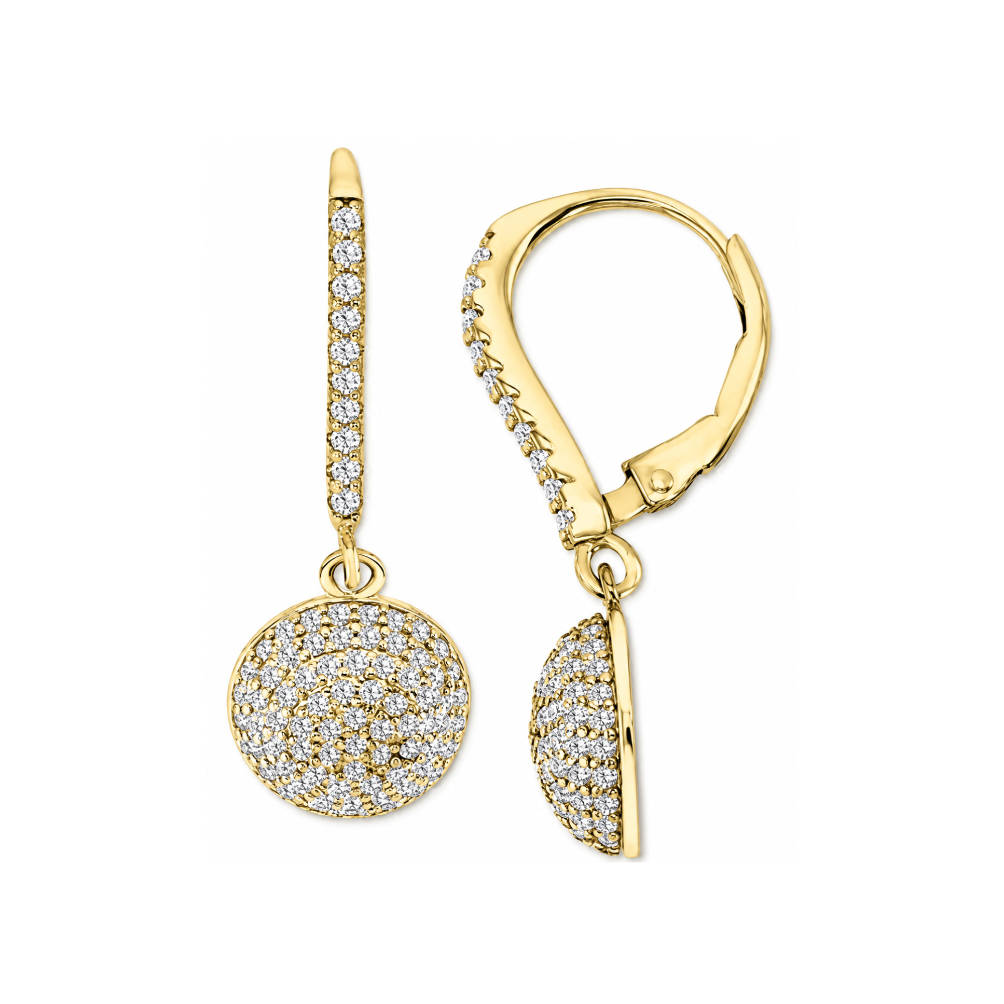 CZ Pavé Circle Drop Earring - 925 Sterling Silver
