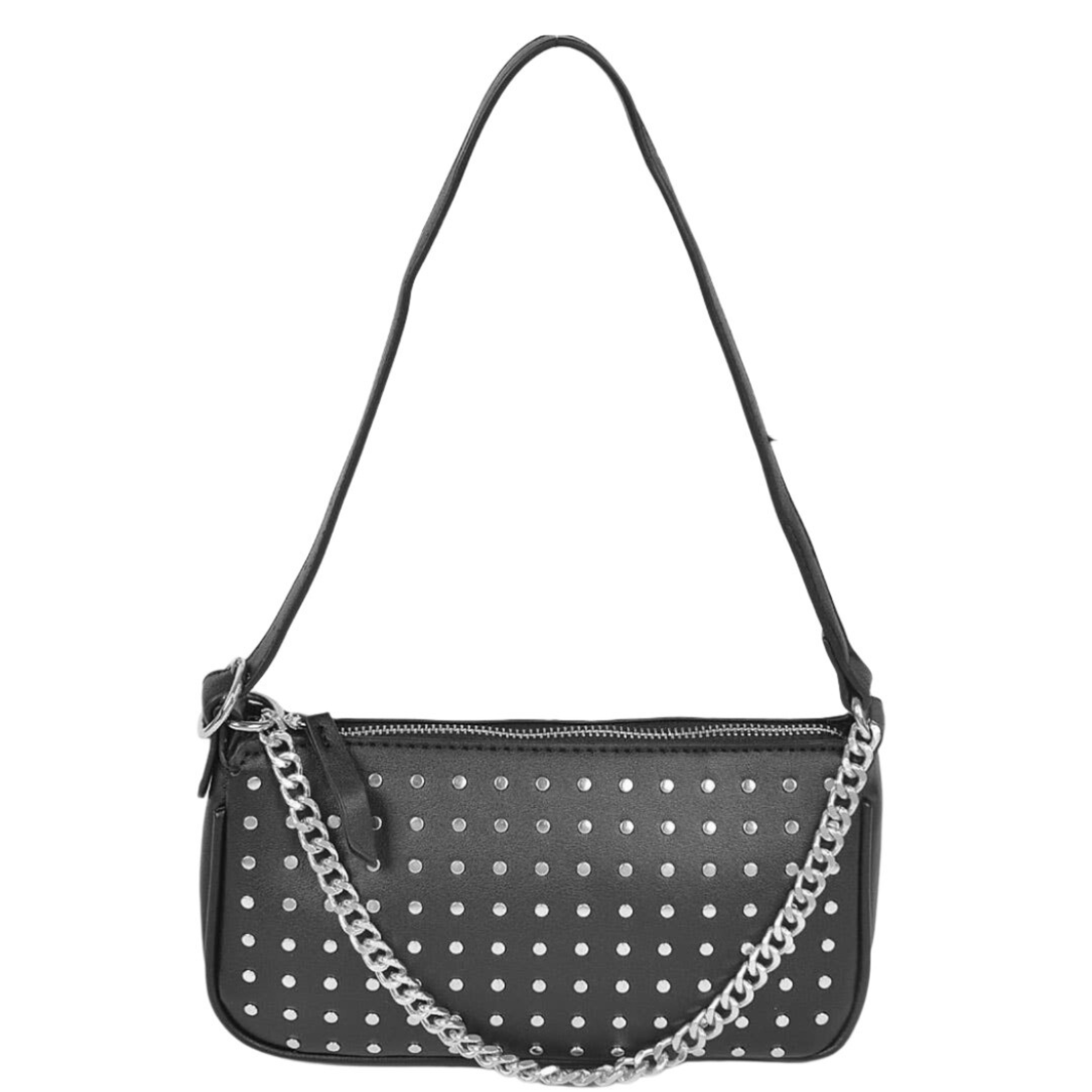 Perforated Chain Shoulder Bag - Let's Bag It