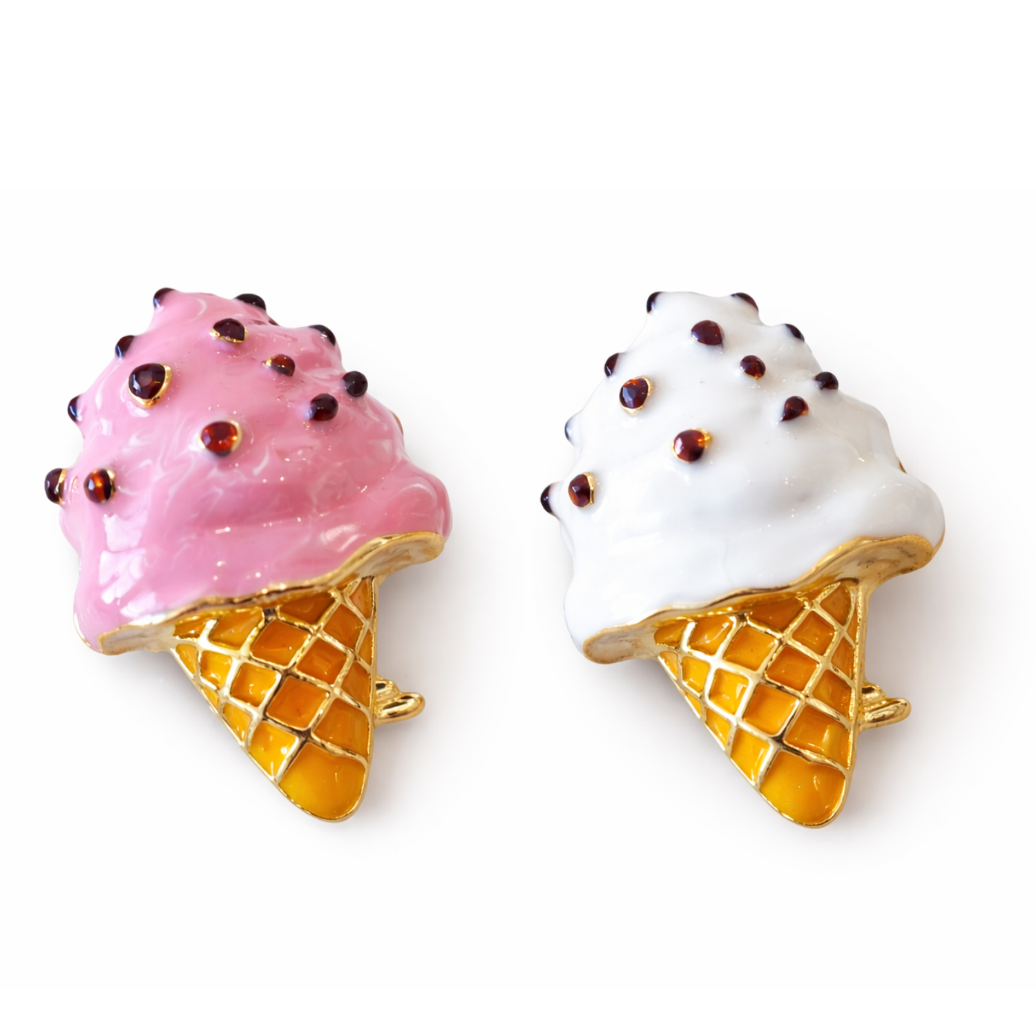 Colorful Sweet Treat Ice Cream brooch by Private Label featuring a detailed ice cream cone design.