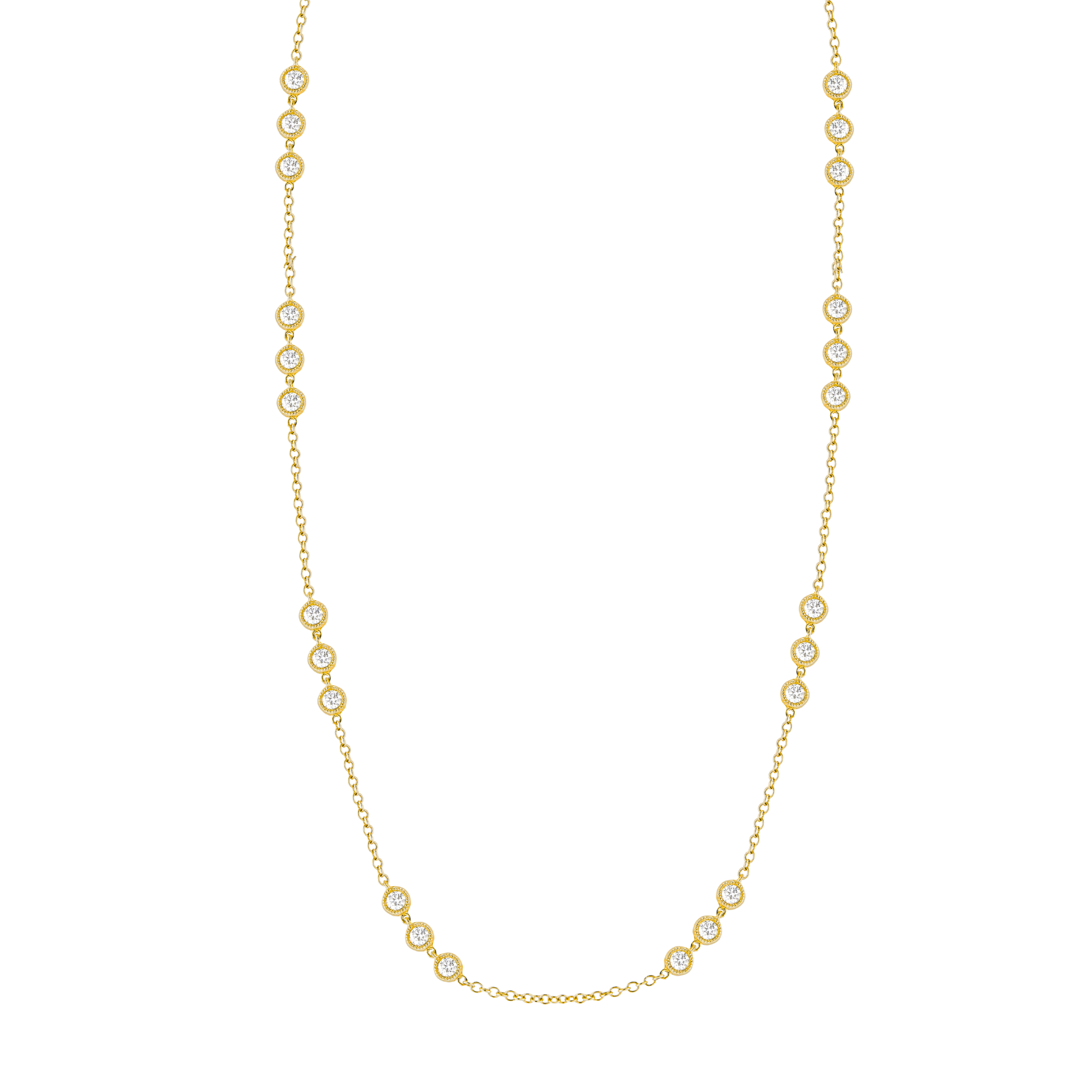 Long CZ Wrap Around Necklace - Sterling Silver 925