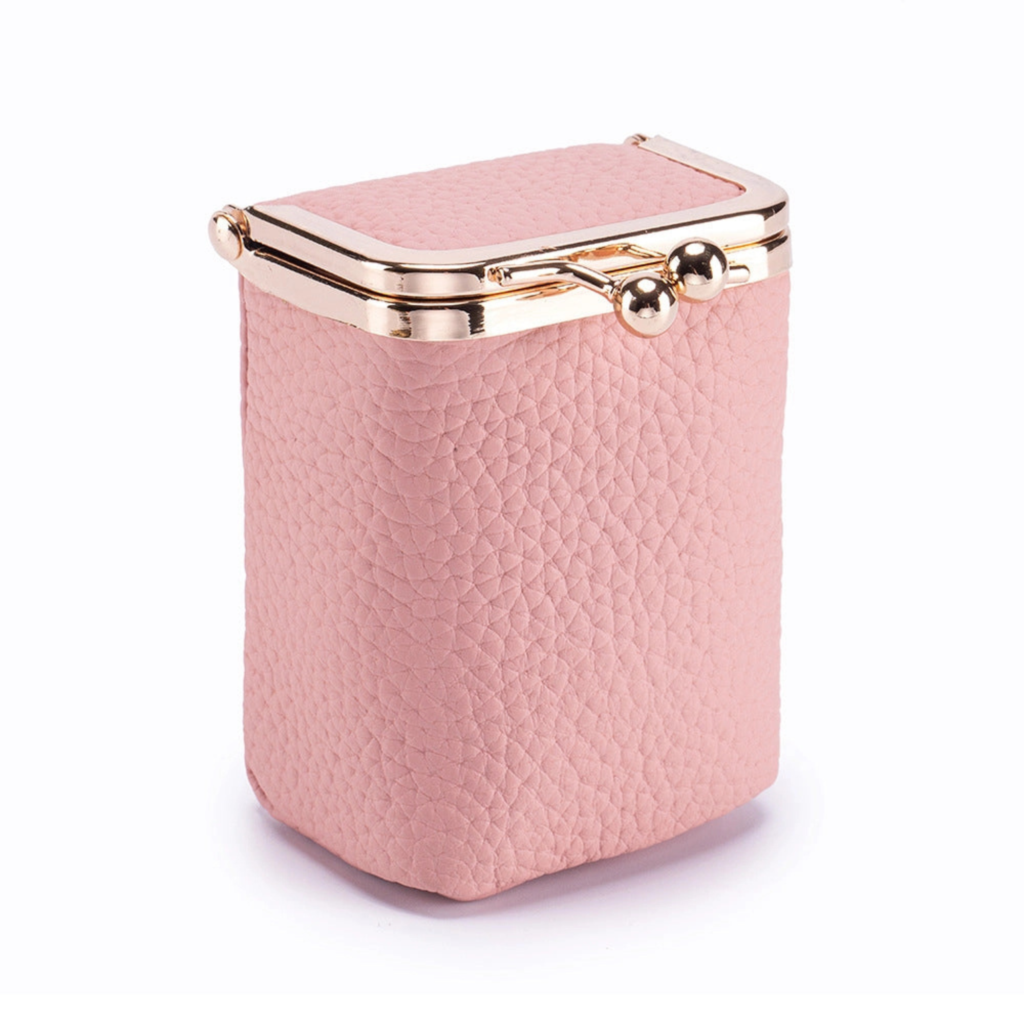 Genuine Leather Pebble Frame Purse Lipstick Organizer