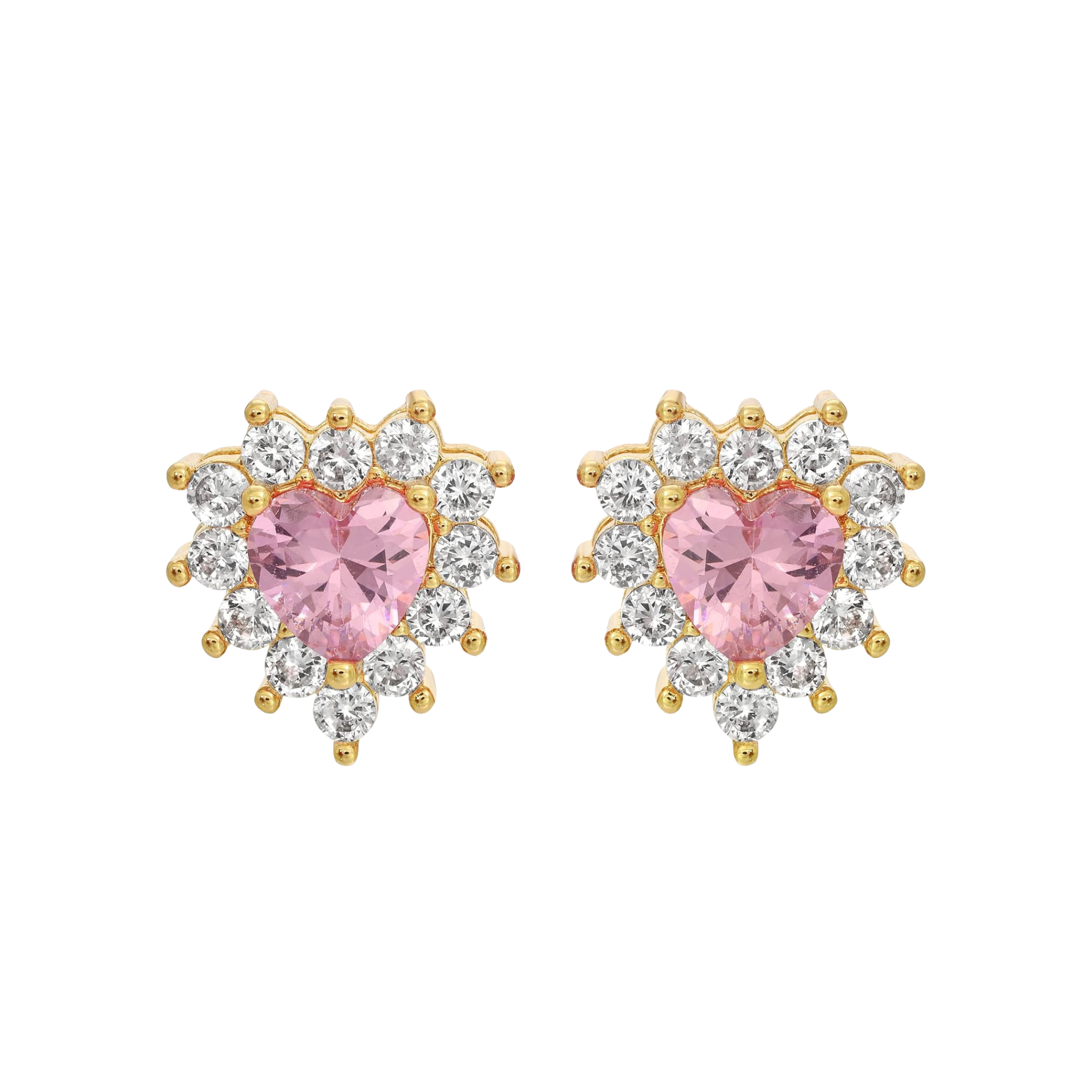 Mini CZ Heart Starburst Studs - Let's Bag It