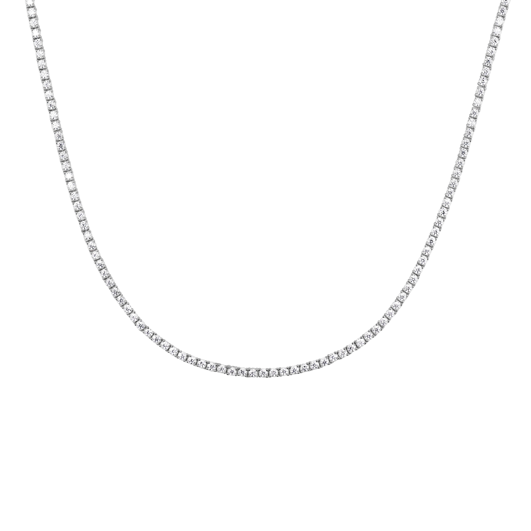 Sterling Silver Platinum Necklace 2MM - Let's Bag It