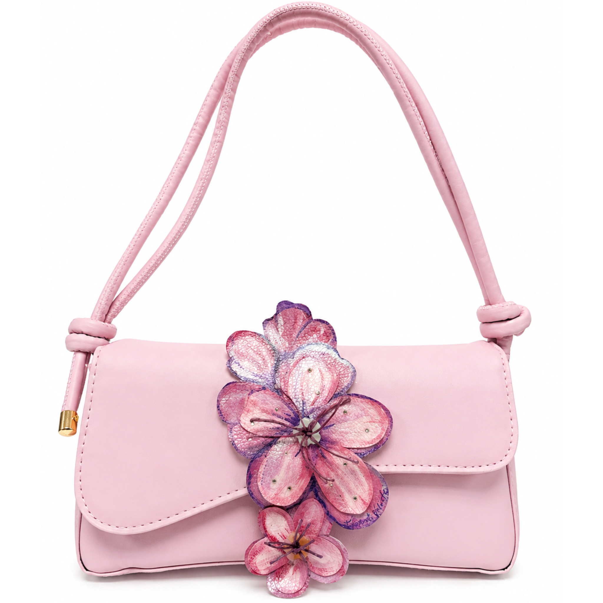 Gianna Valente x Lets Bag It Blush Botanica shoulder bag with floral print and leather strap, stylish and elegant for everyday wear.