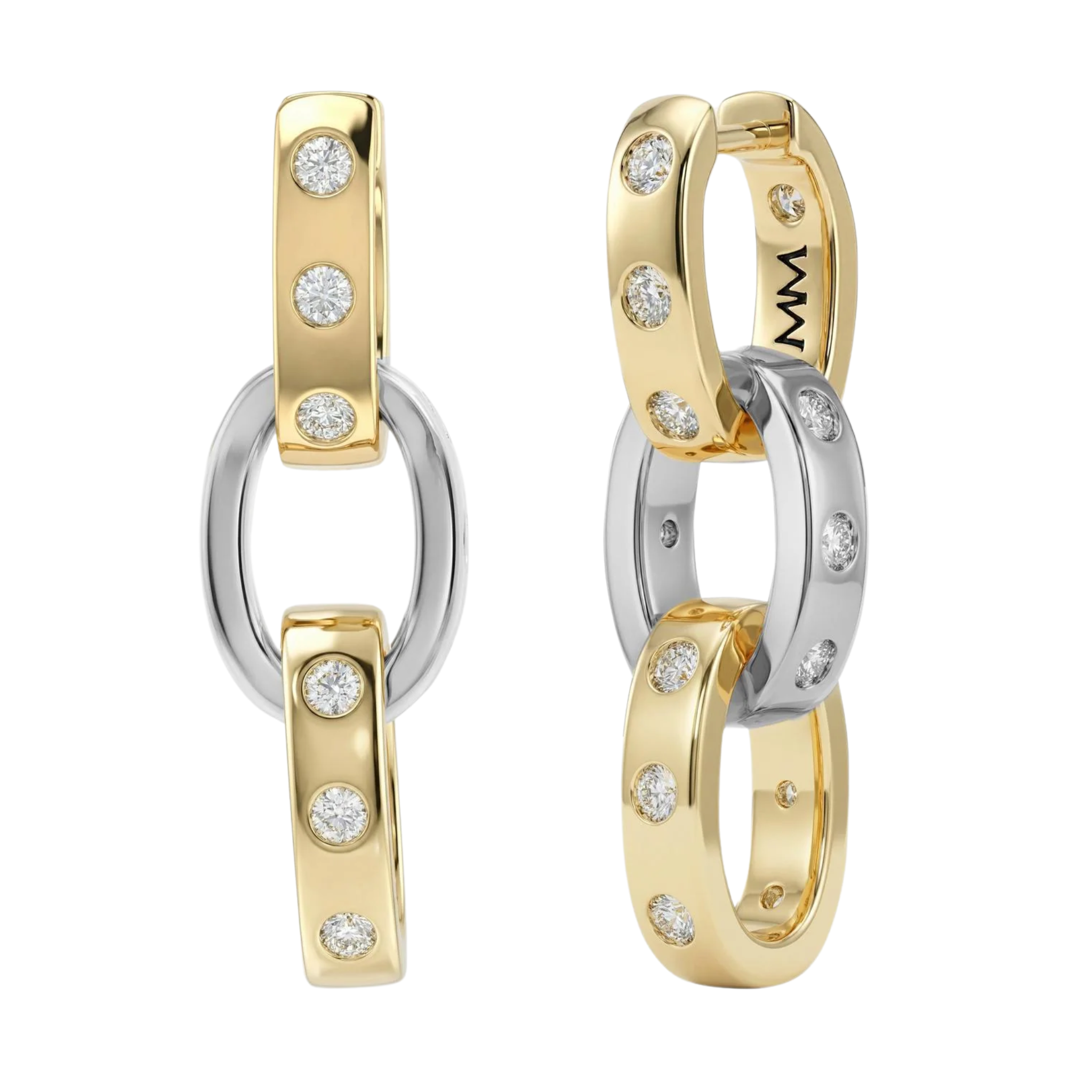 Melinda Maria Ashley Chain Convertible Earrings featuring layered gold chains and versatile design for stylish wear