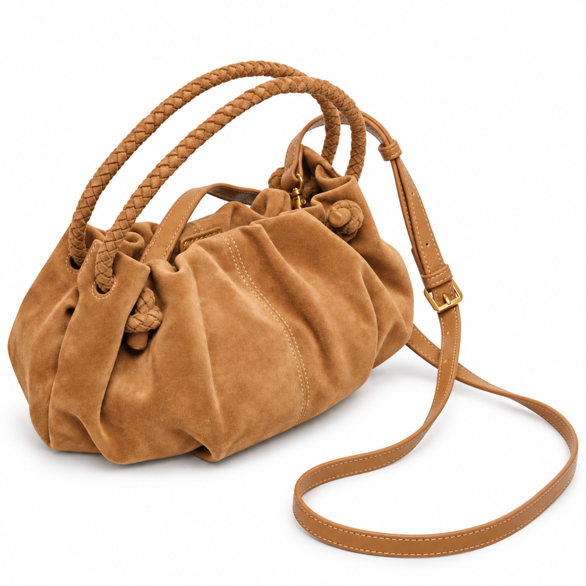 Dolce Vita Cocoa Crossbody bag with adjustable strap, brown leather-like material, and sleek design.