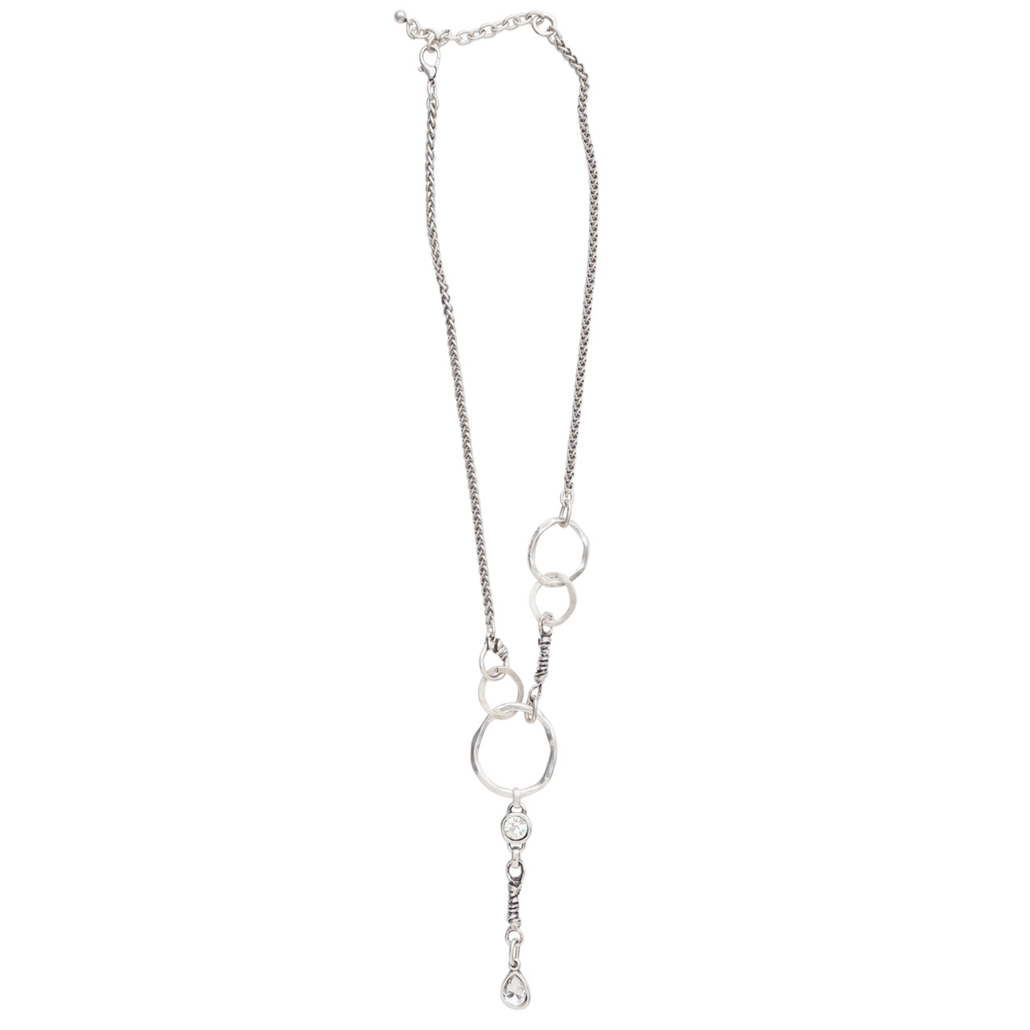 Chanour Luna Orbit Necklace featuring a delicate chain with a celestial-inspired moon and orbit pendant.