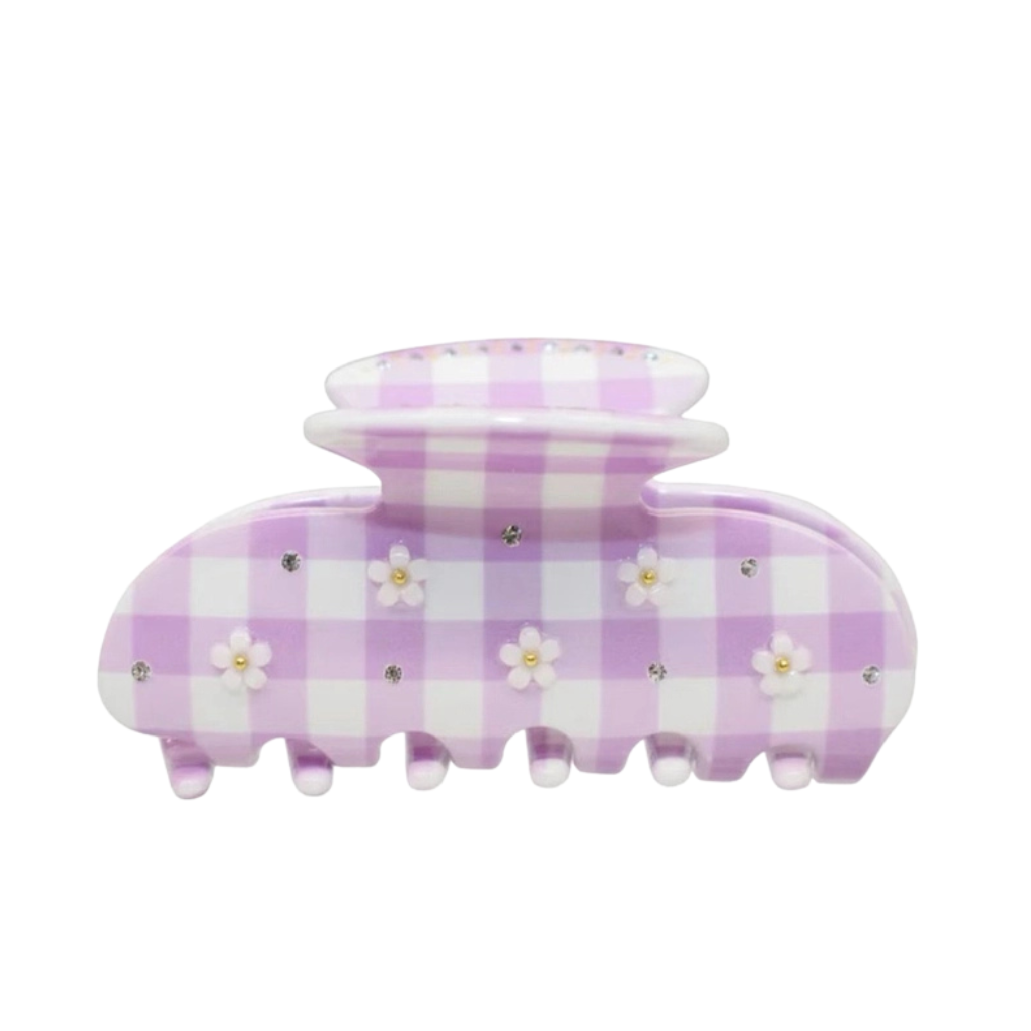 Gingham & Flower Hair Clip