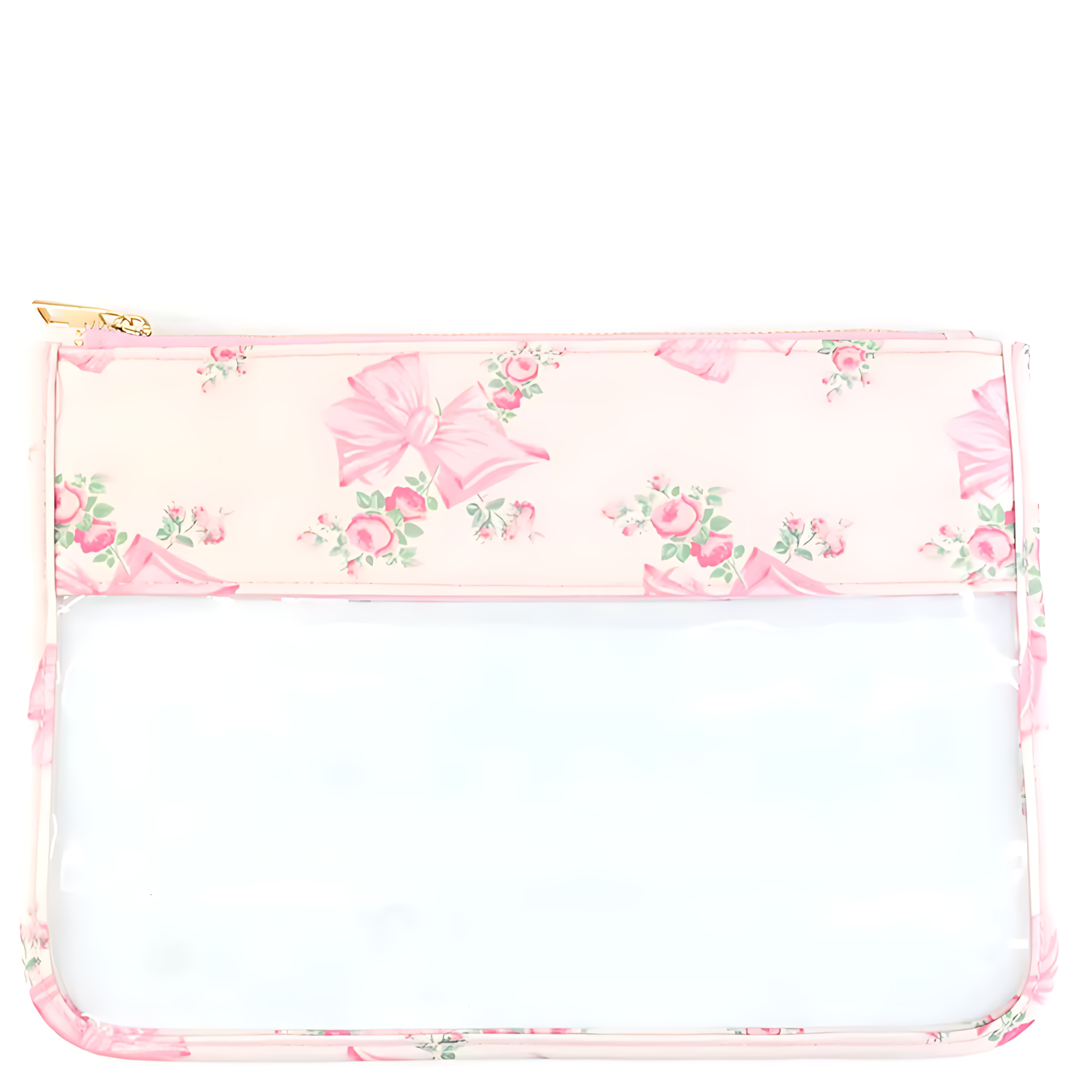 Clear Cosmetic Floral Pouch