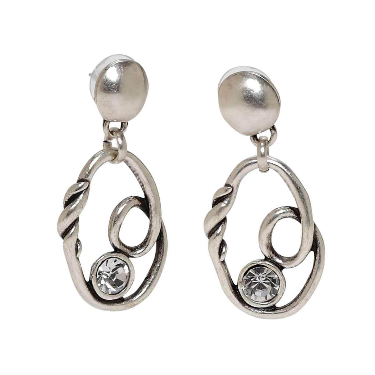 Handmade Twisted Circle Crystal Earring