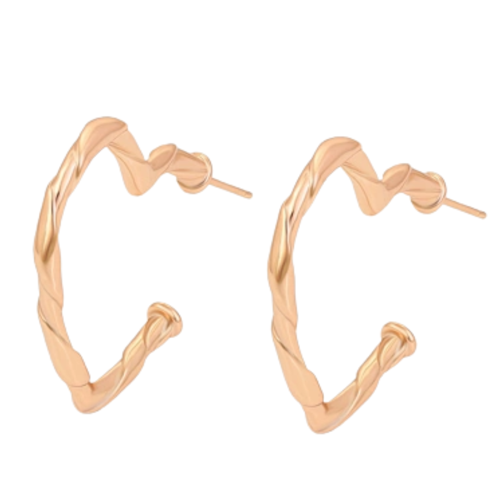 Gold heart-shaped hoop earrings in 14K gold with a smooth, polished finish, stylish jewelry for women.