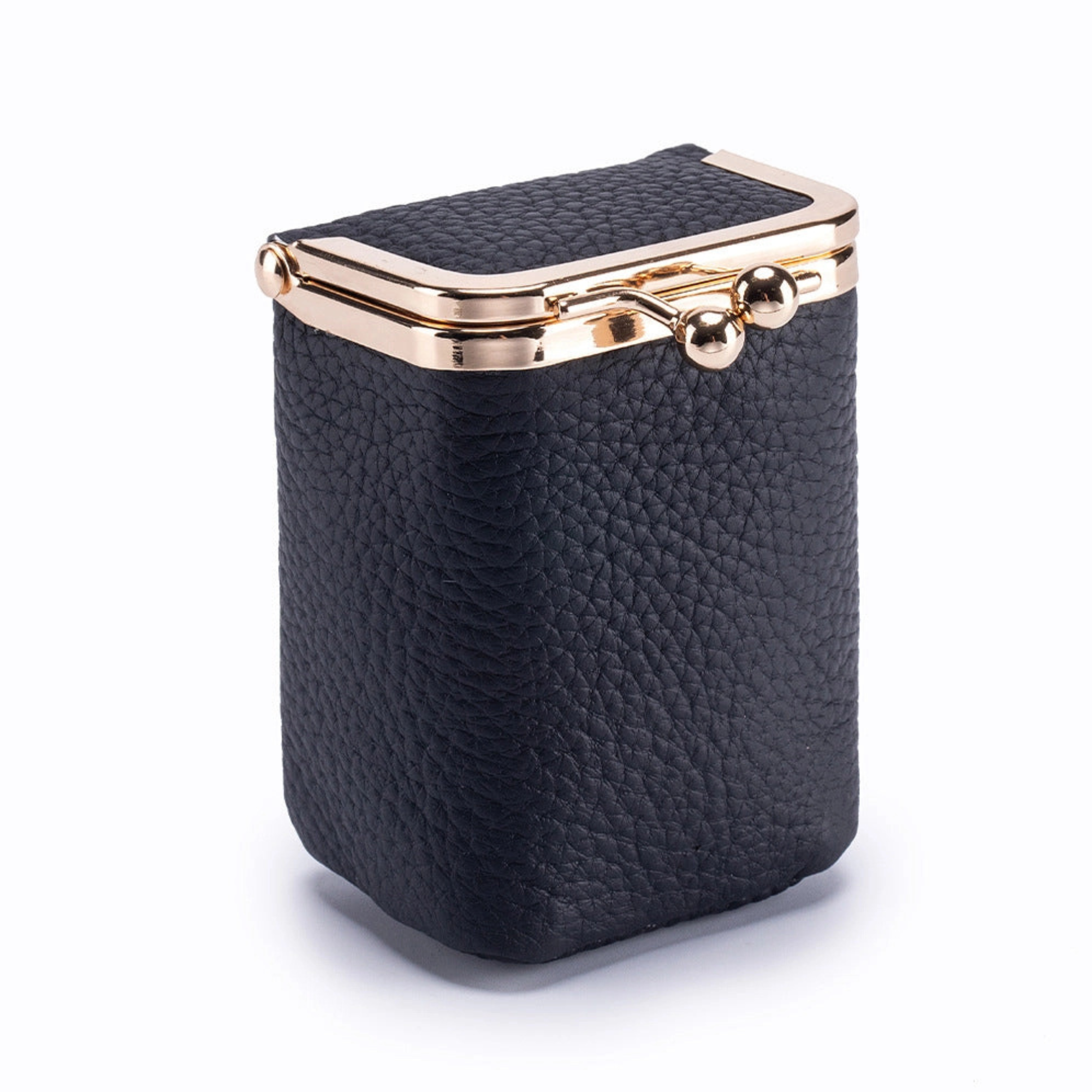 Genuine Leather Pebble Frame Purse Lipstick Organizer