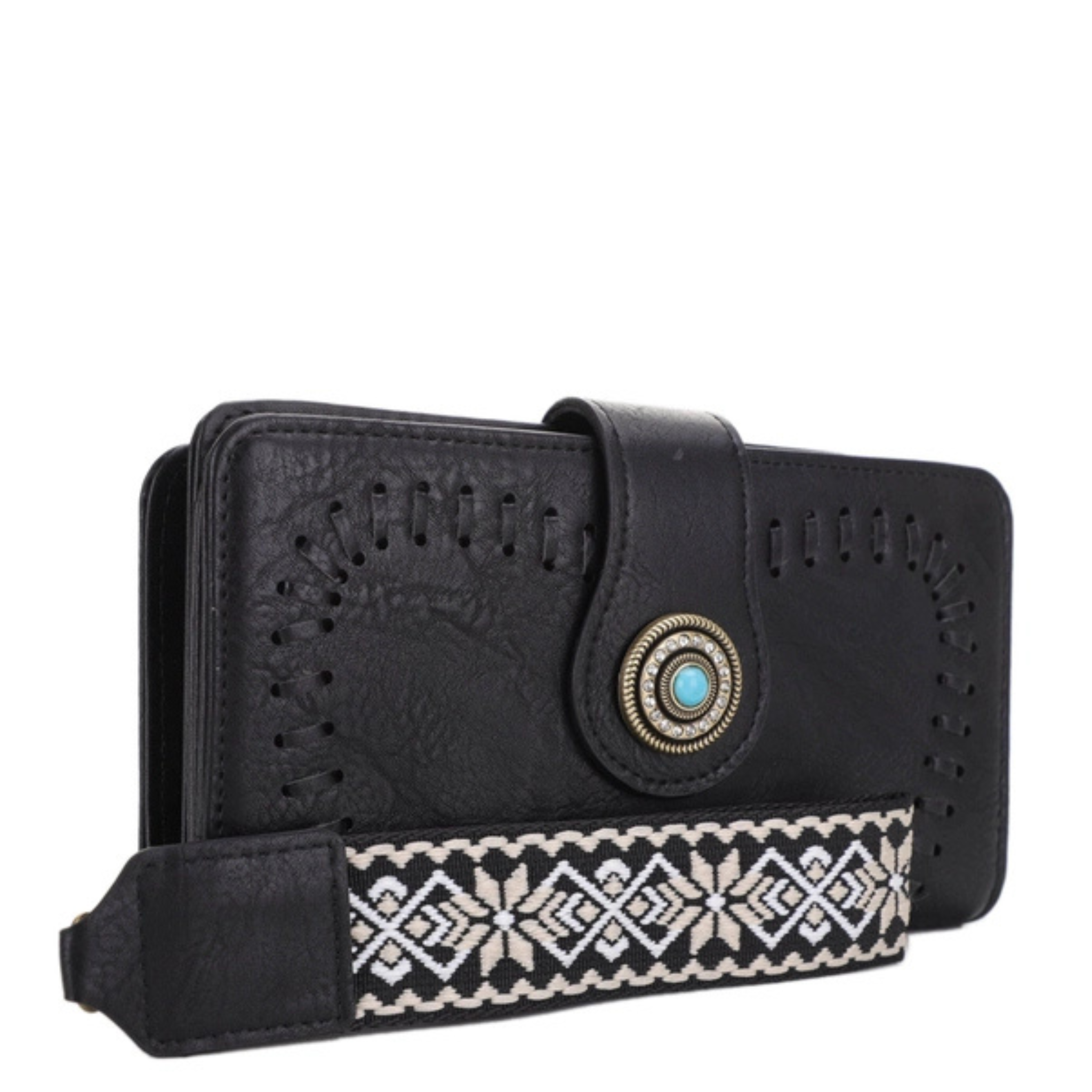Dolly Western Wallet with Boho Wristlet Strap - Let's Bag It