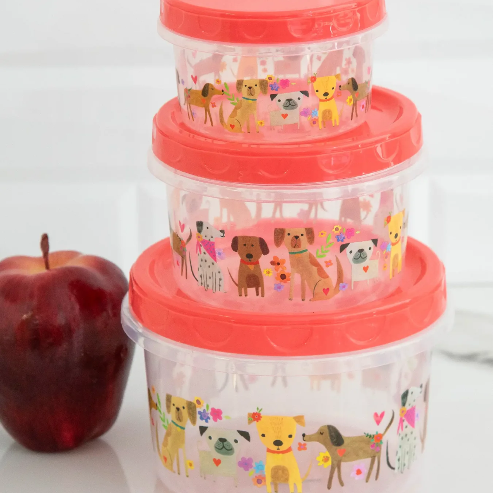 Set of 3 dog-themed storage containers by Natural Life, featuring playful designs perfect for organizing pet items.