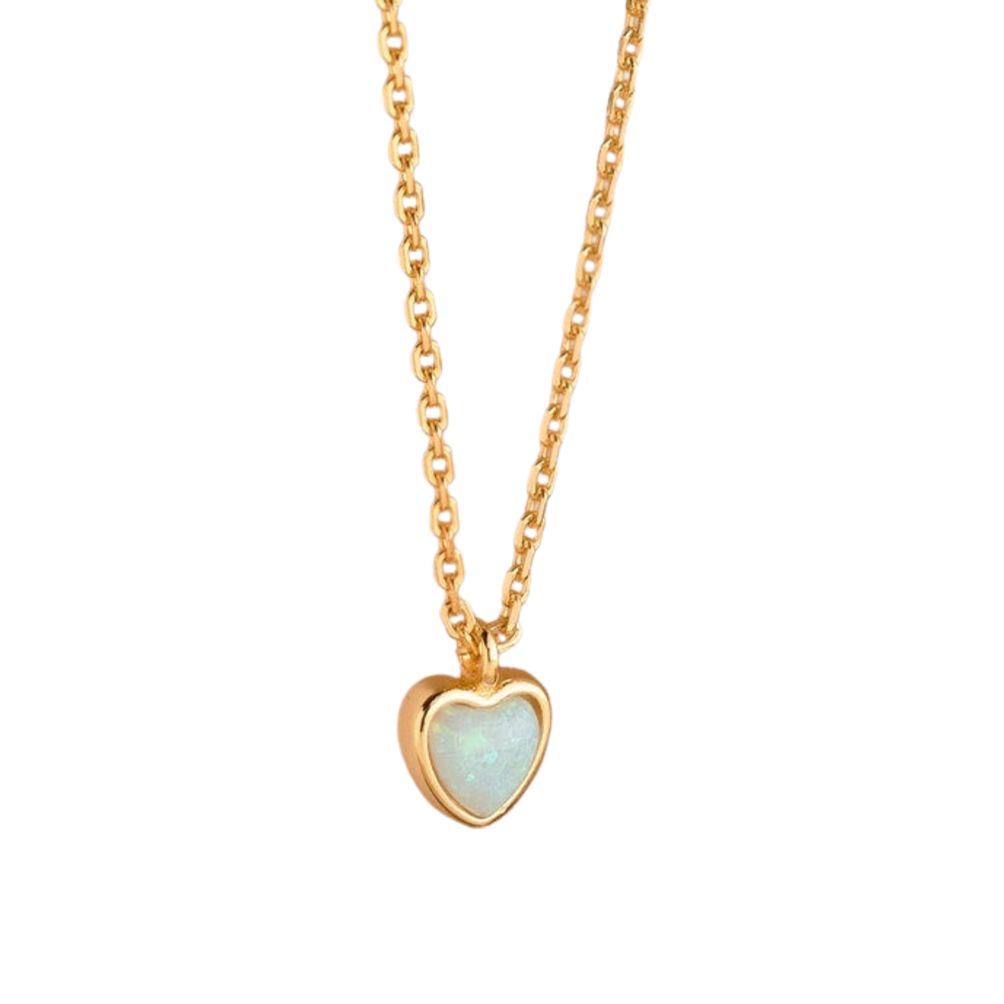 Delicate Opal Heart 14K Gold Necklace - Let's Bag It
