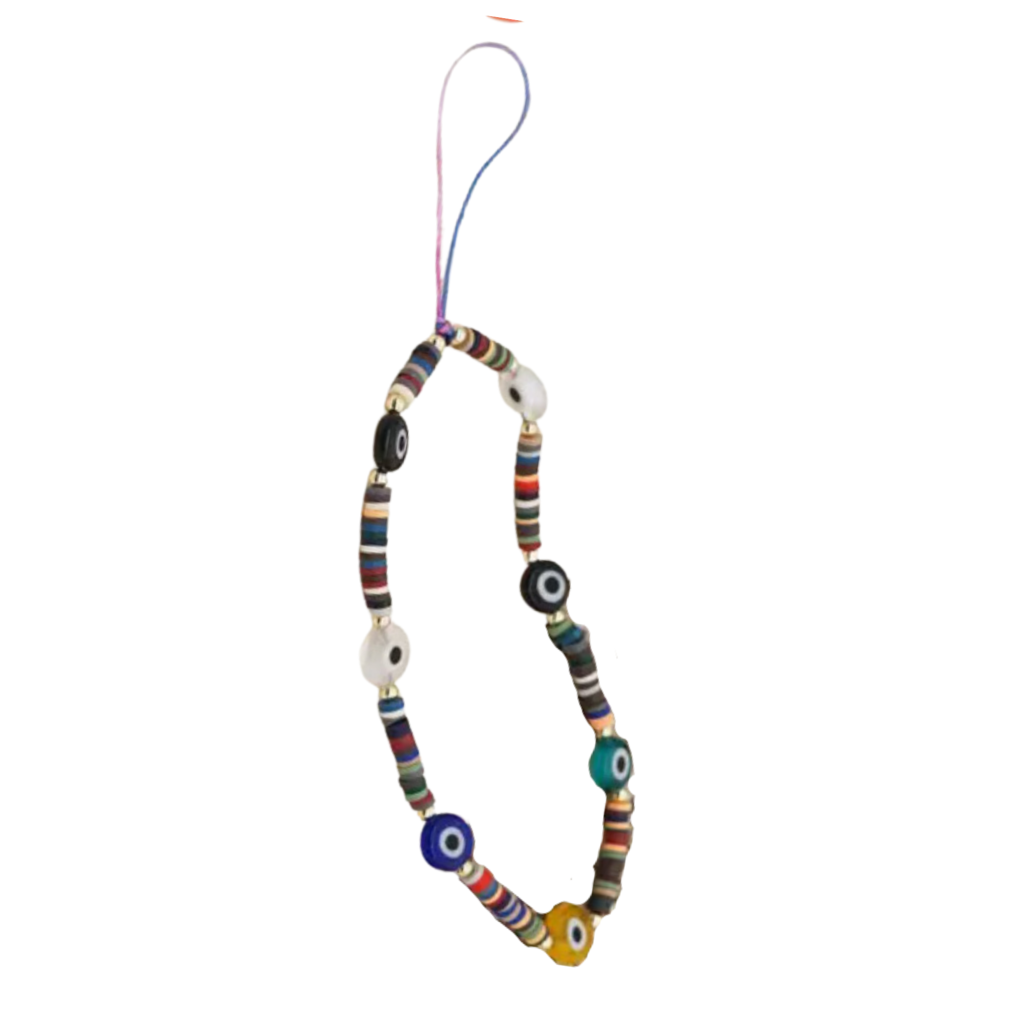 Y2K Evil Eye Beaded Phone Charm Strap Chain - Let's Bag It