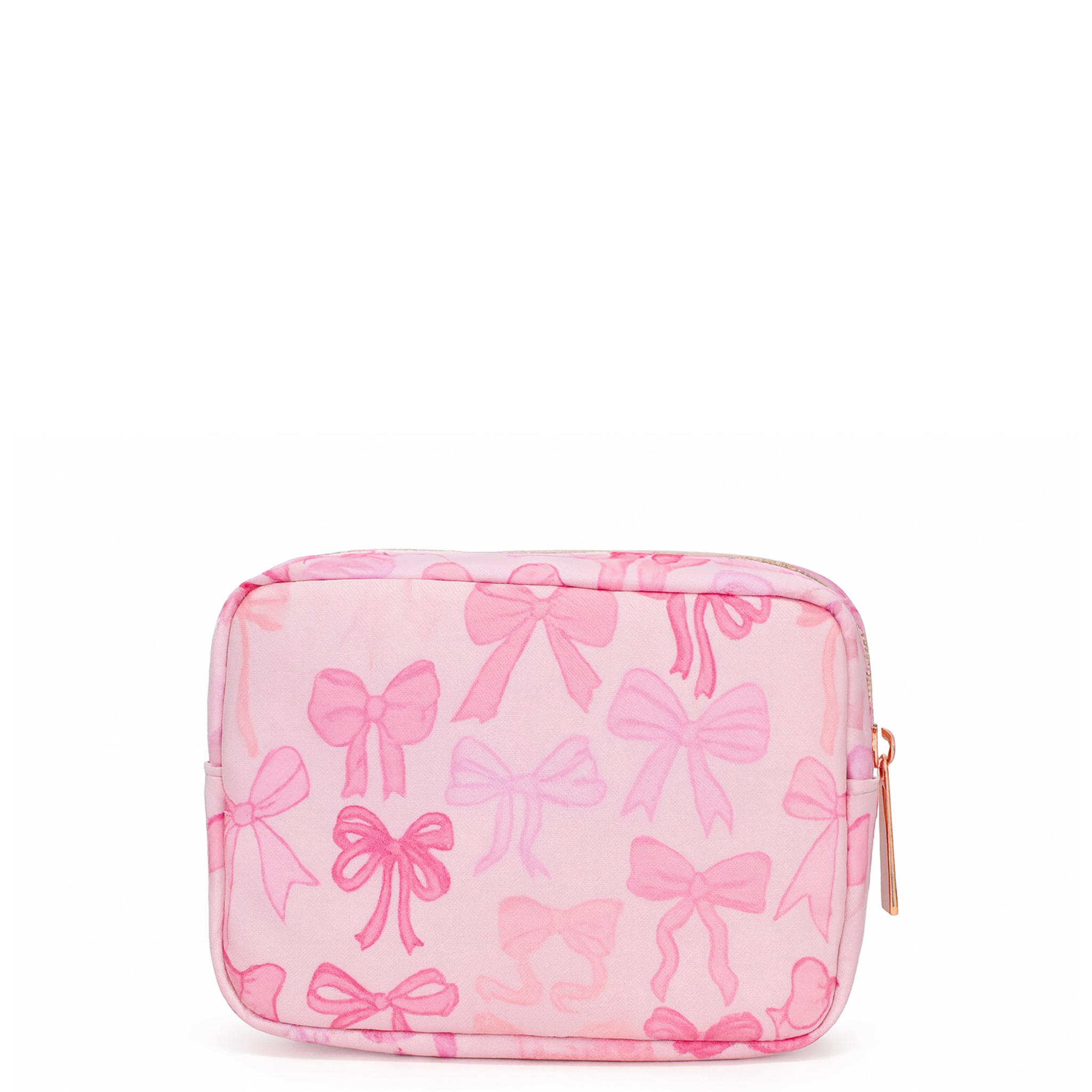 Pink Nylon Bow Makeup Bags
