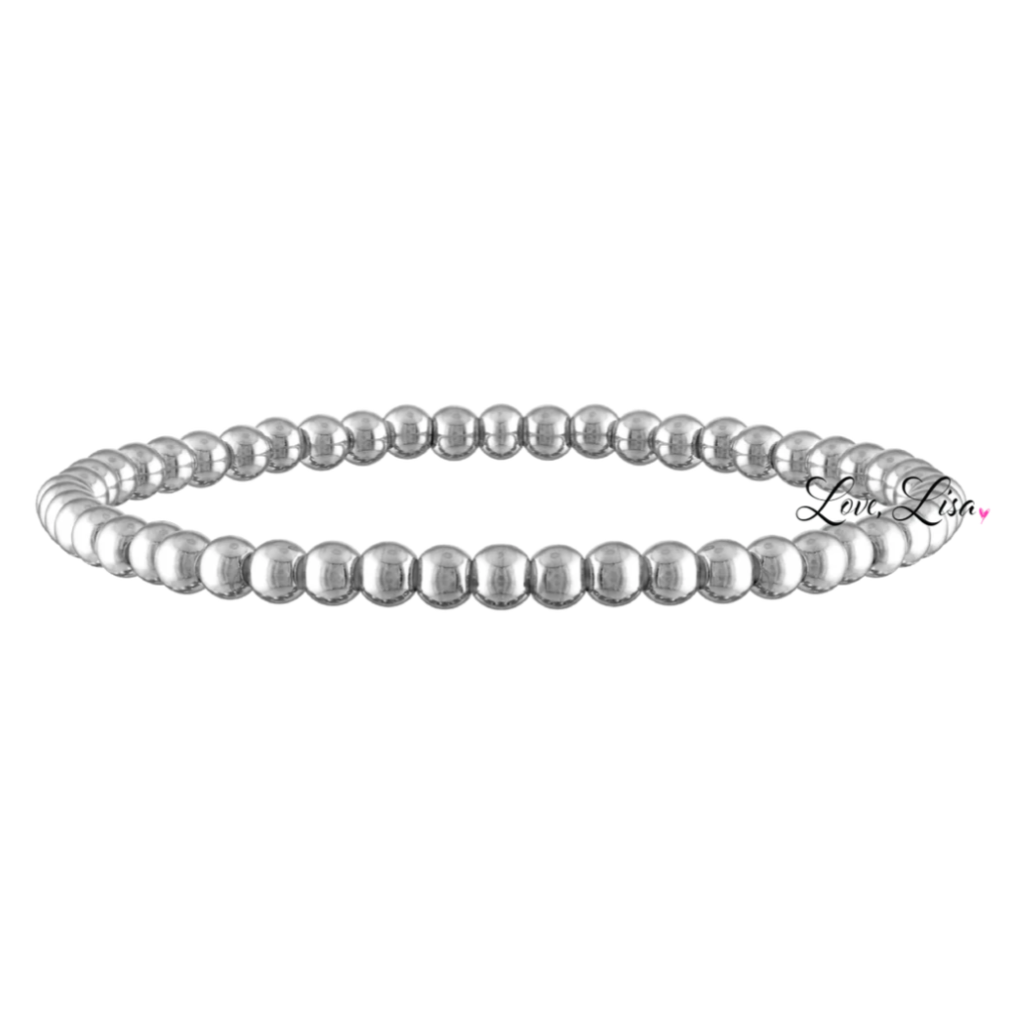 Classic beaded stretch bracelets by Love Lisa in a variety of colors, showcasing their flexible design and elegant style.