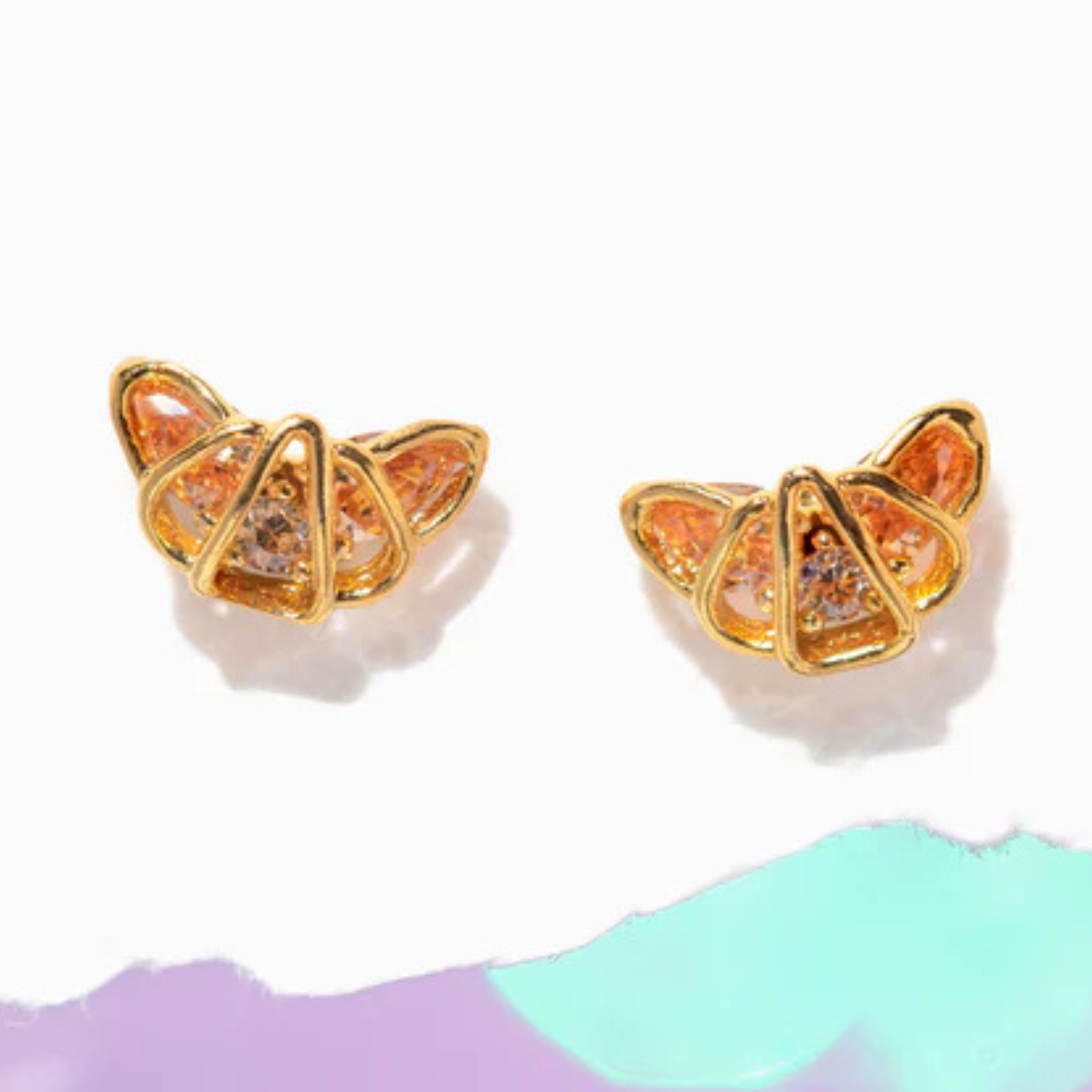 Girls Crew croissant studs earrings with a textured design, showcasing a stylish and unique shape.