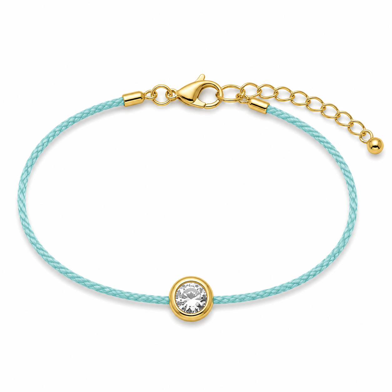 Diamond Cord Bracelet with Round Bezel CZ