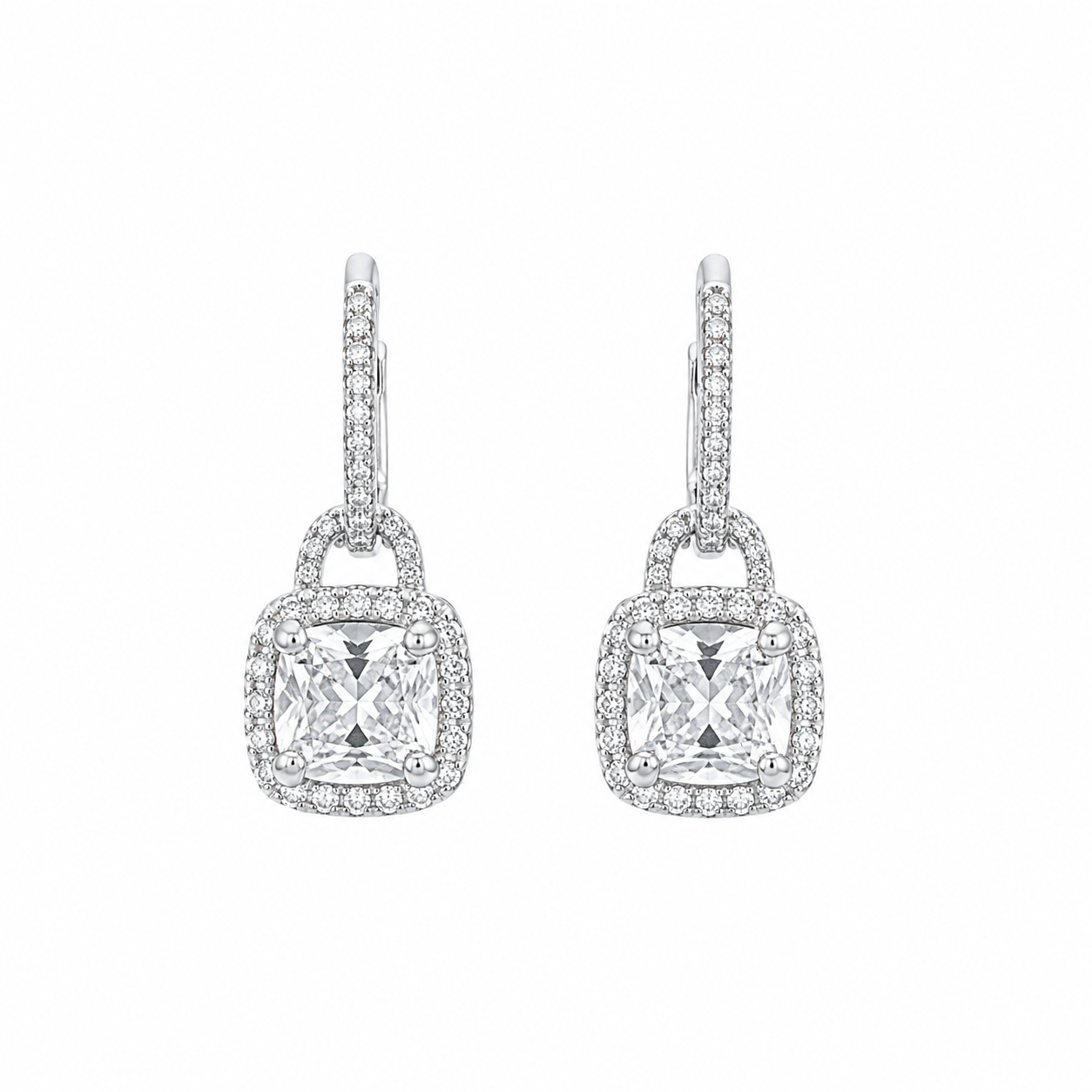 Moving Pavé CzSquare Stud