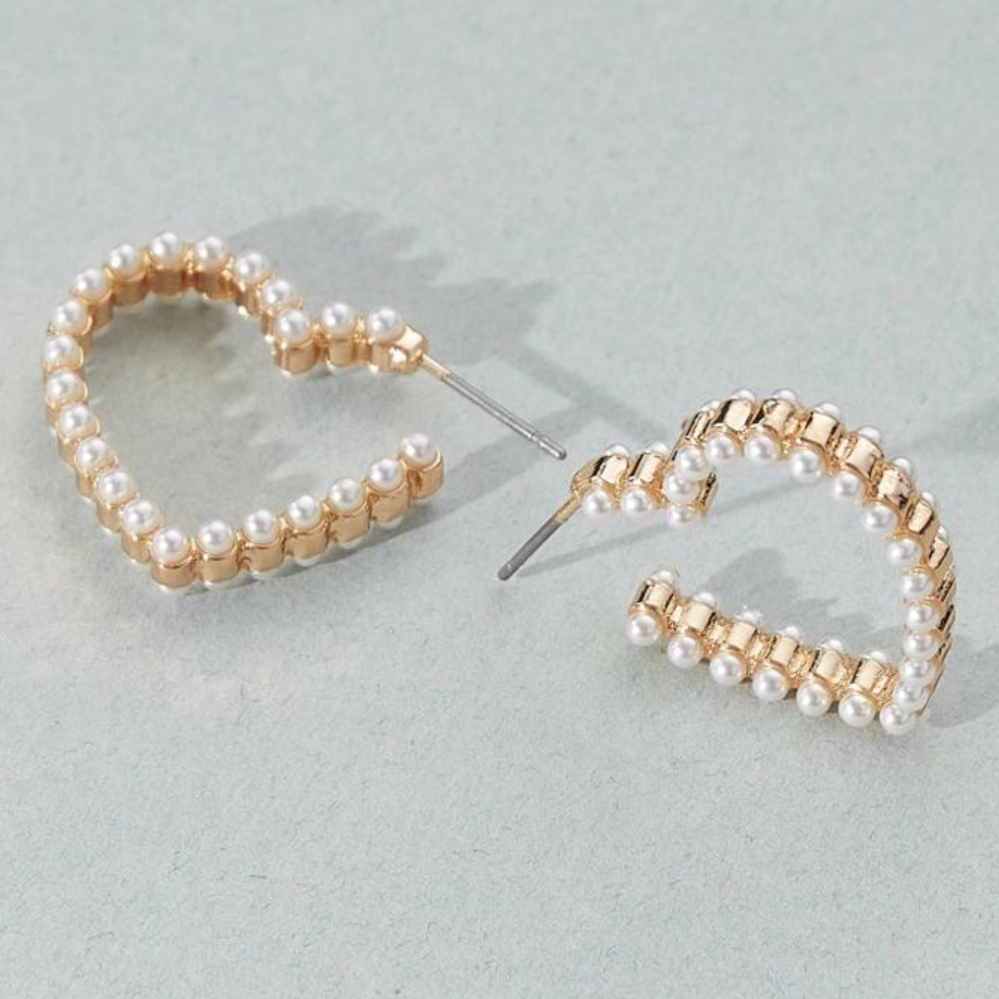 Heart Pearl Hoop Earrings - Let's Bag It
