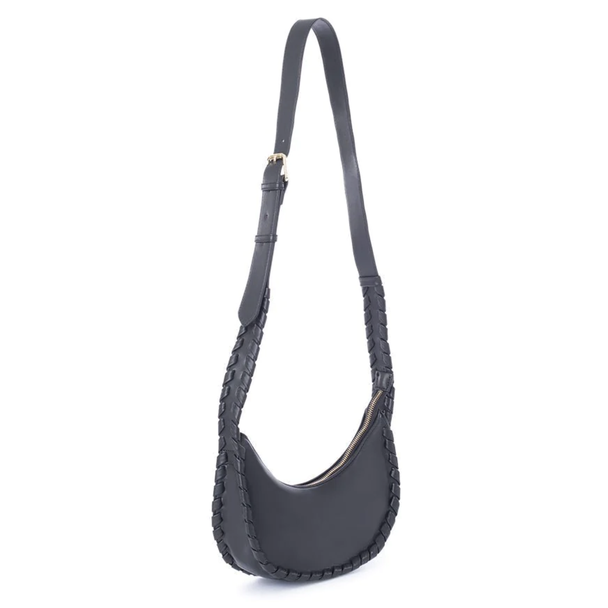 Jules Kae Shay Mini Crossbody handbag in black leather with silver hardware, small and stylish for everyday use