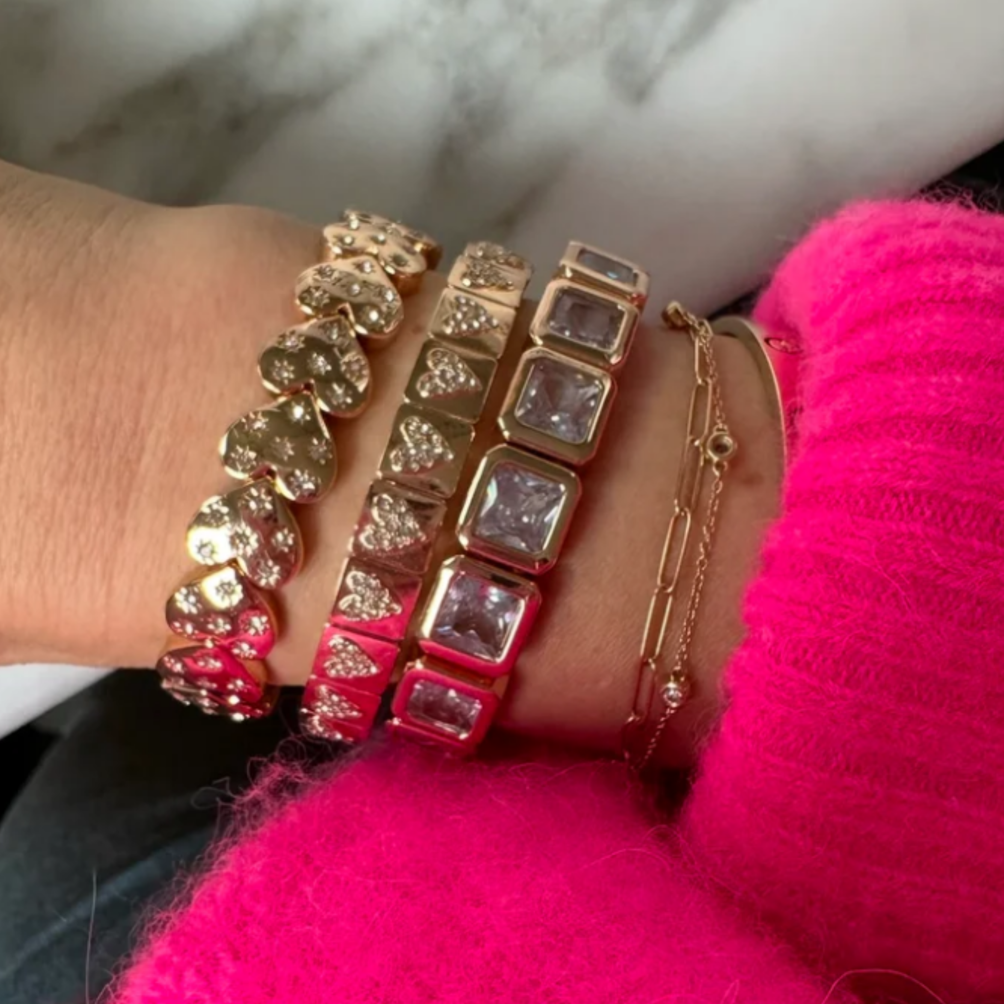 Sparkly Hearts Bracelet - Let's Bag It