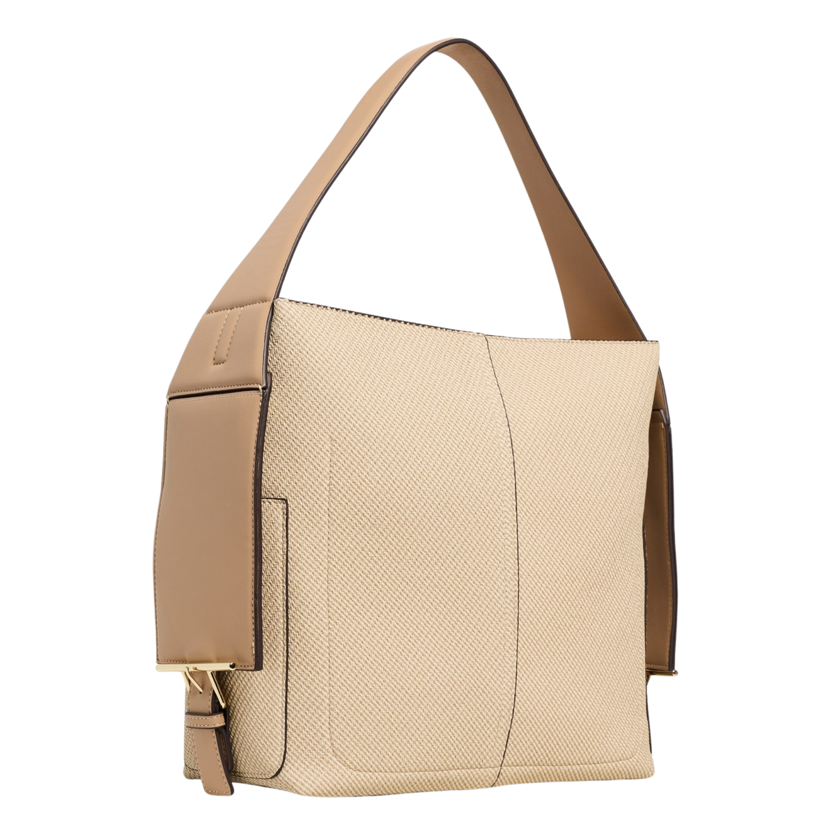 Dolce Vita Annalise mixed media shoulder bag with textured and smooth materials, featuring a stylish strap and modern design.