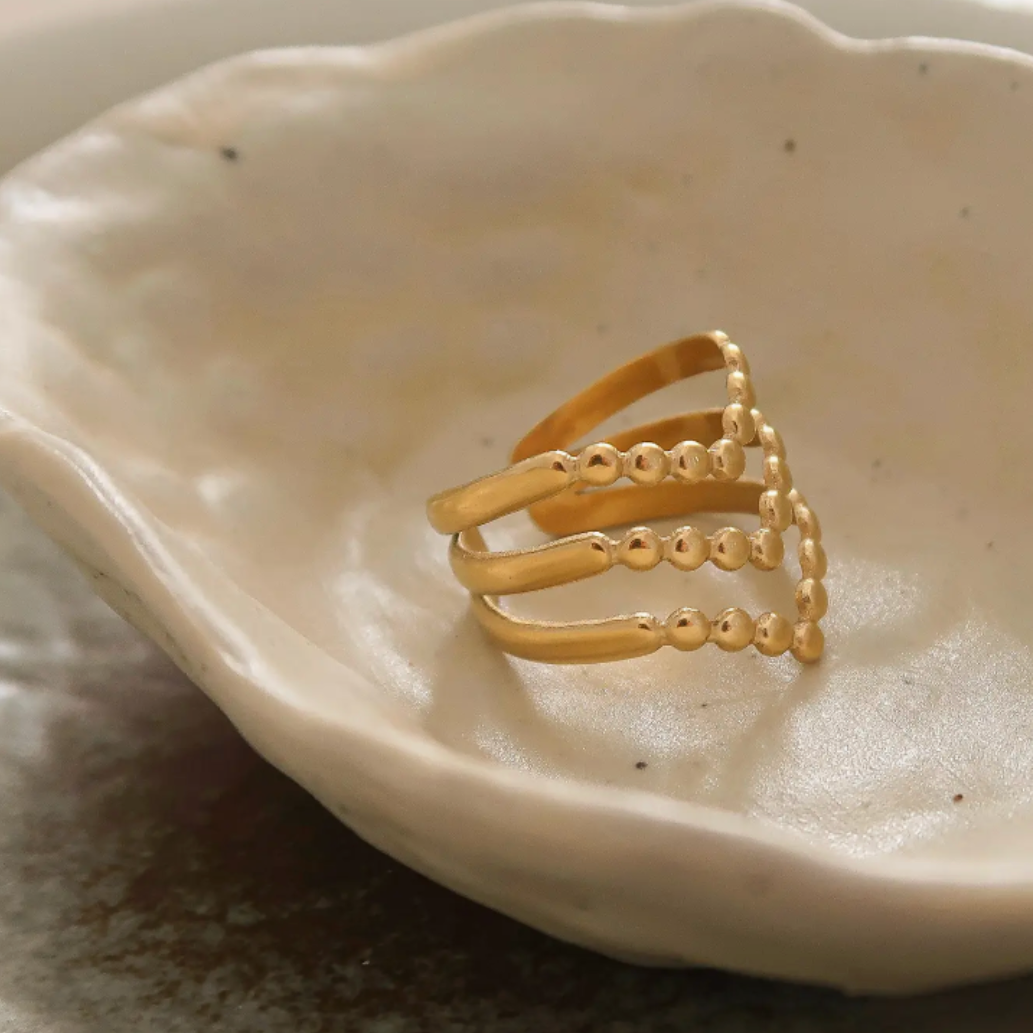 Iliad-Gold Non-Tarnish Stackable Adjustable Ring - Let's Bag It