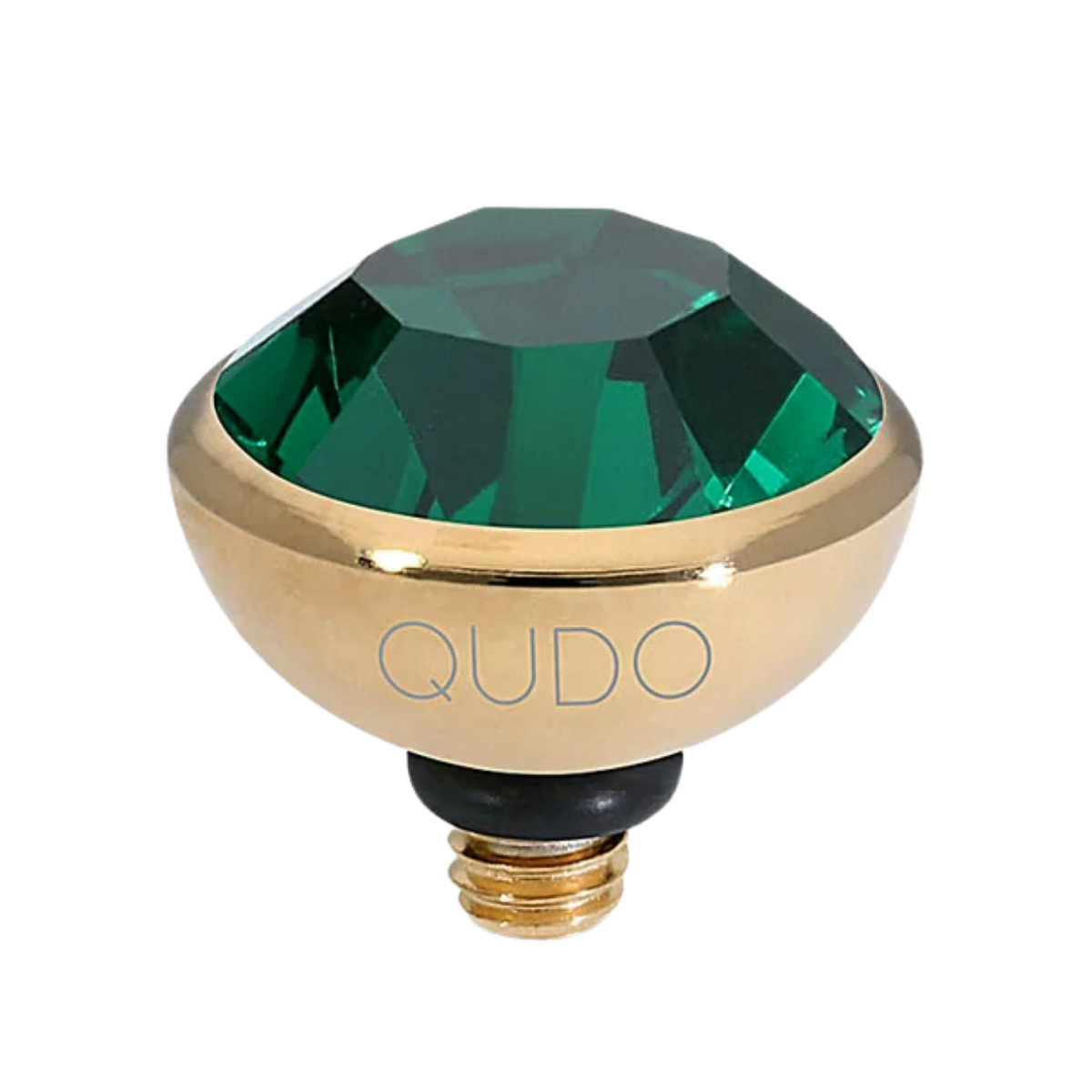 QUDO Emerald/Gold Bottone Top 10mm