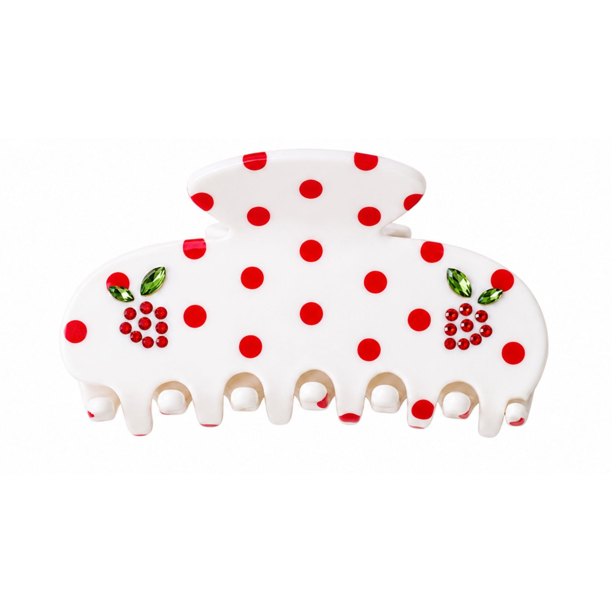 🍓 Berry Sweet Polka Dot Claw Clip