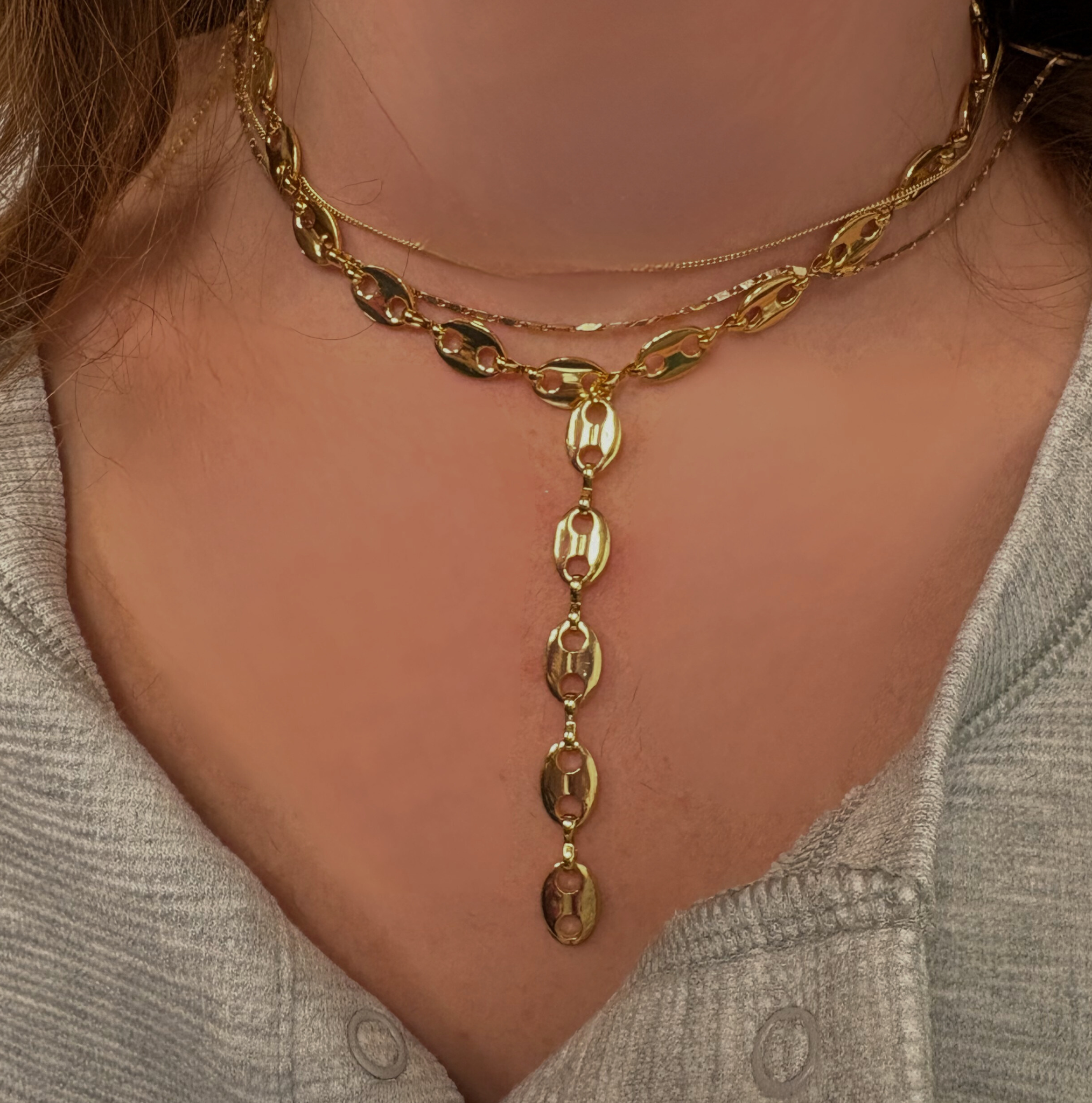 The Luxe Link Y-Necklace - 18K Gold