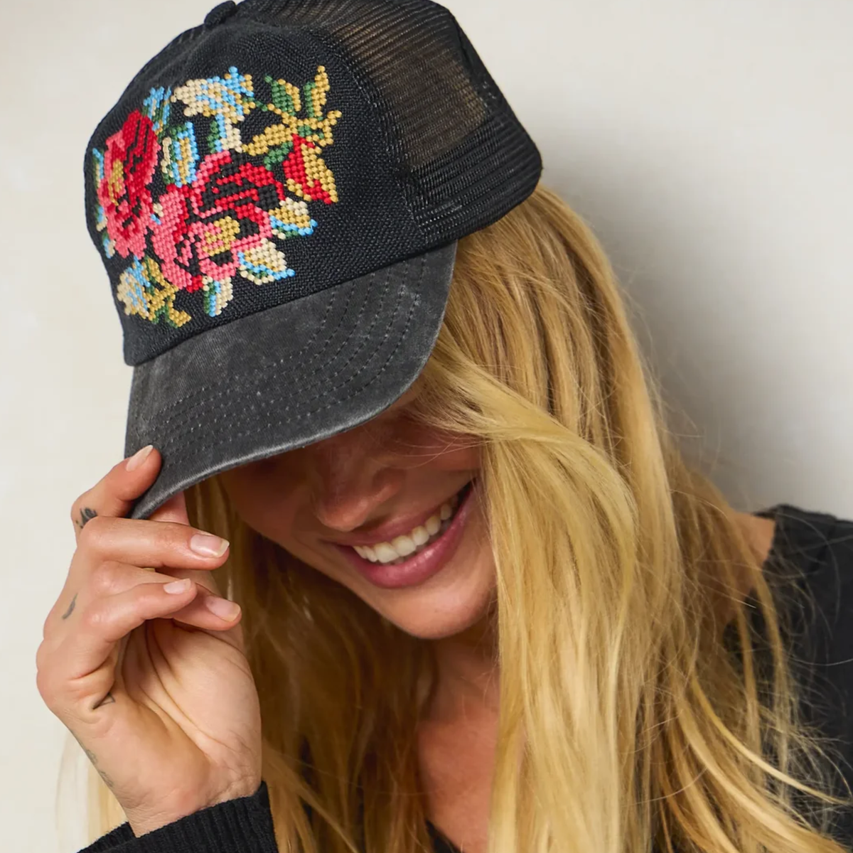 Needlepoint Trucker Hat