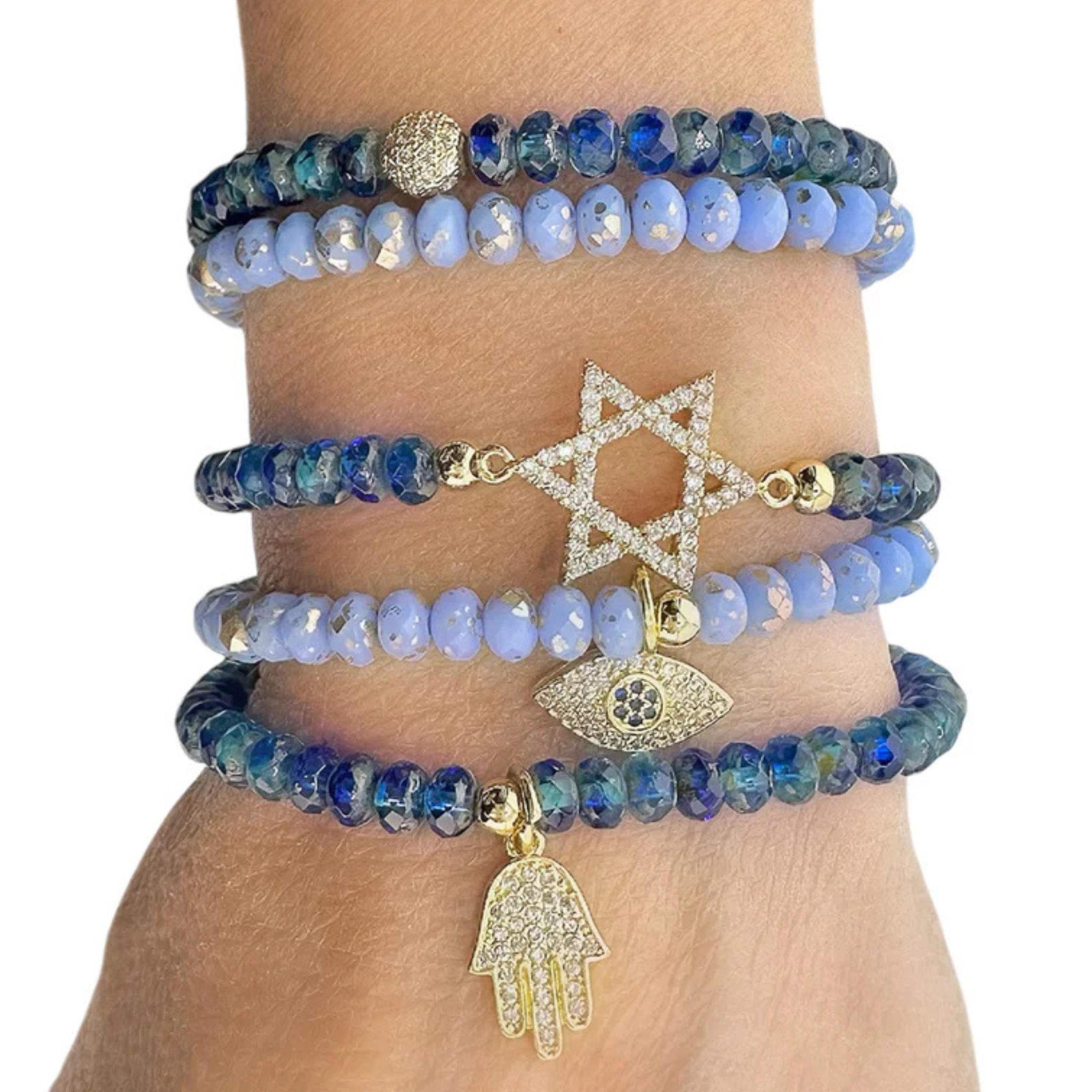 Love Lisa Star of David protection crystal bracelets in elegant design, showcasing intricate details and vibrant colors.