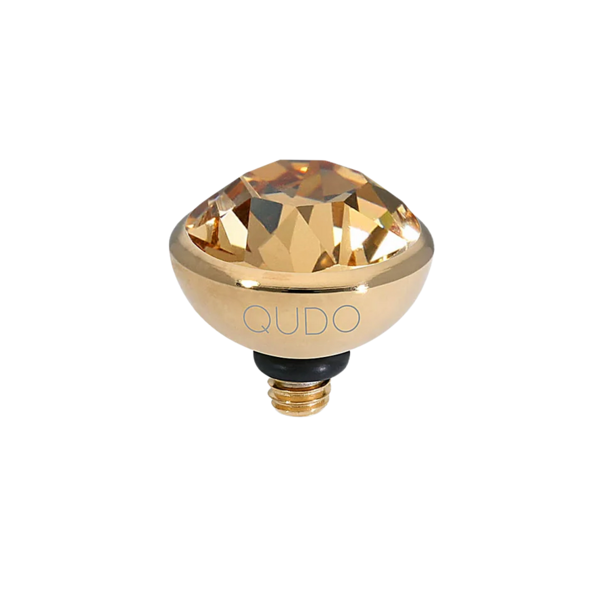 Light Smokey Topaz/Gold Bottone Top 10MM