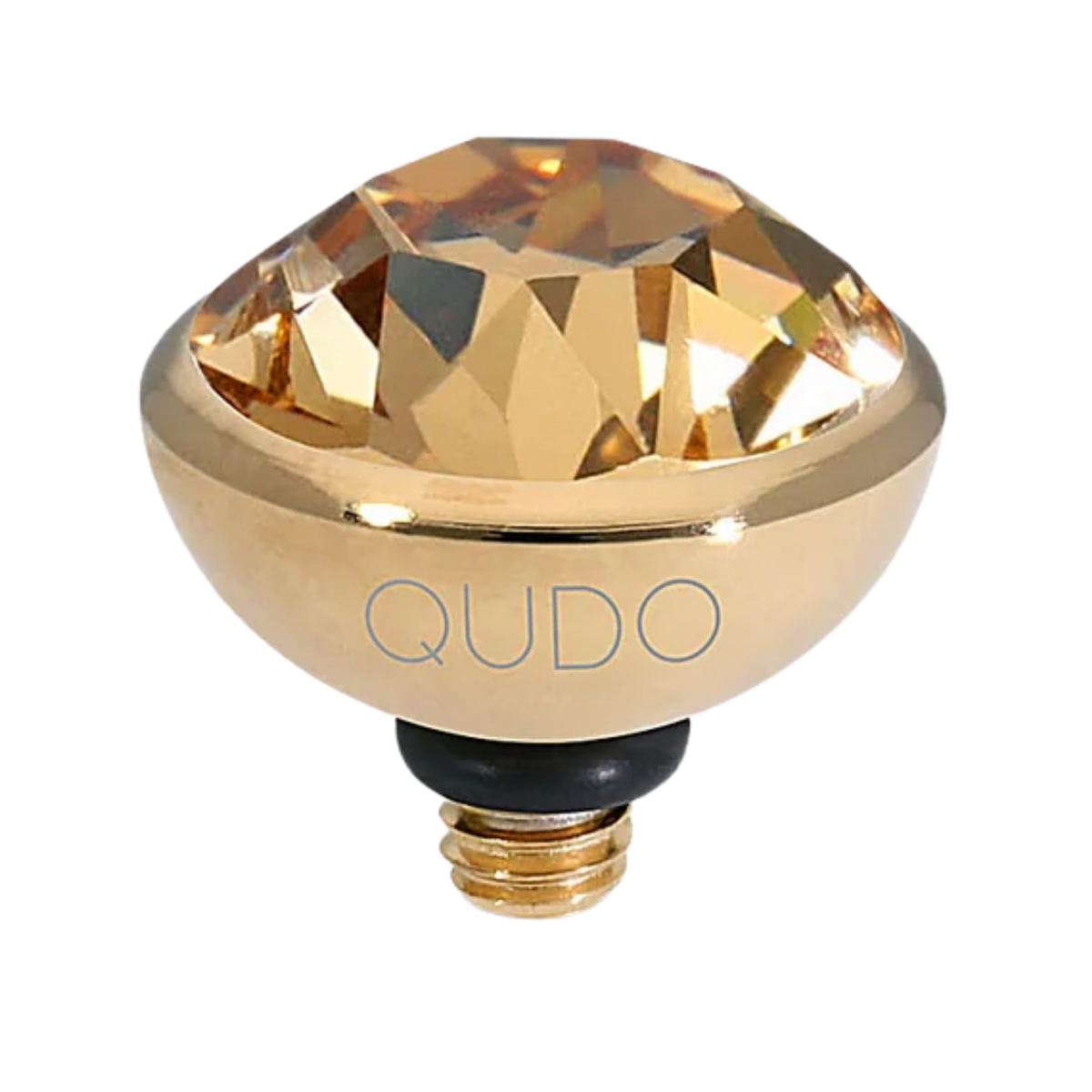 QUDO Light Smokey Topaz/Gold Bottone Top 10MM