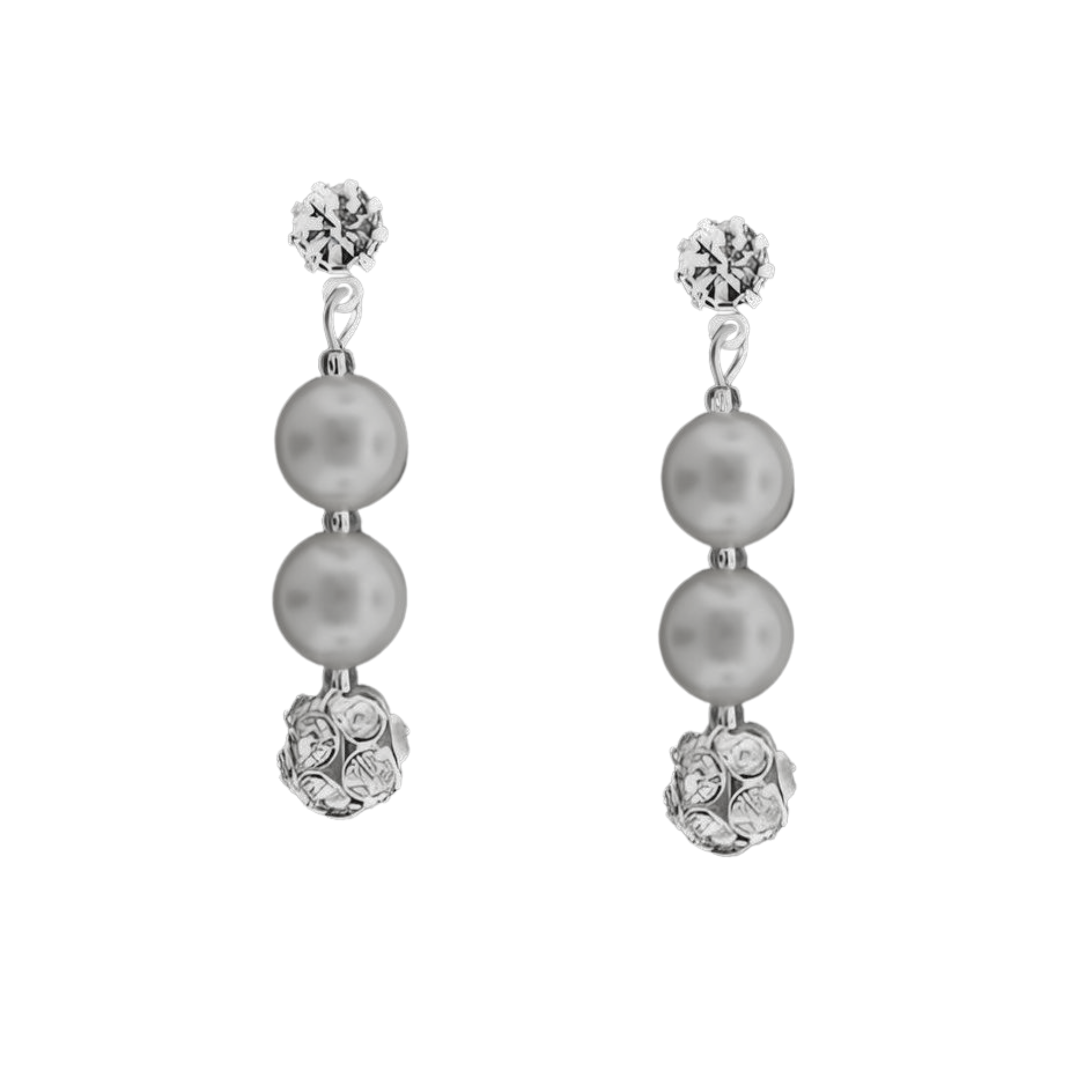 Double pearl and diamond drop earring - Let's Bag It