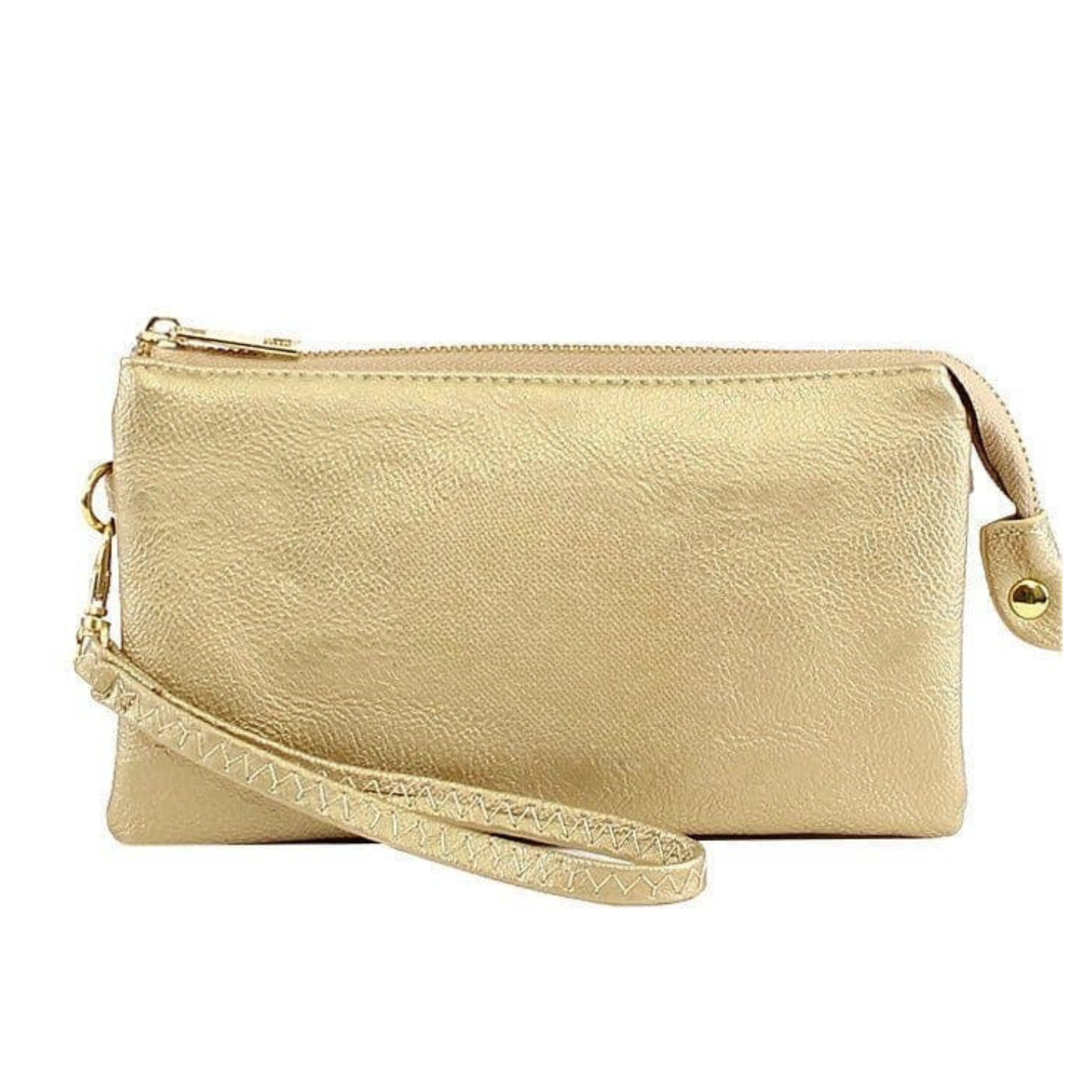 Three compartments crossbody bag in black with a sleek design and adjustable strap, perfect for hands-free convenience.