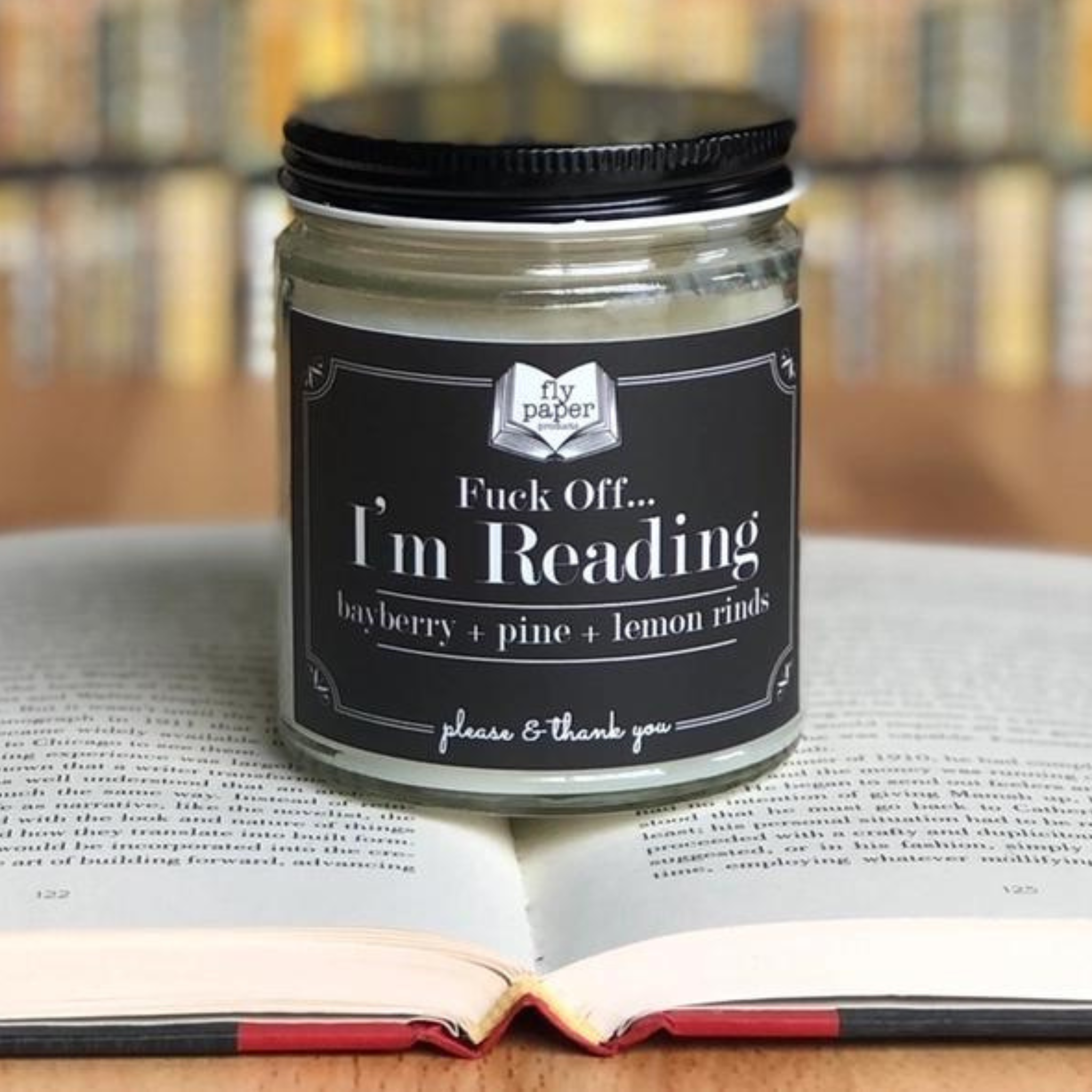 F... Off I'm Reading 9oz Literary Glass Soy Candle - Let's Bag It