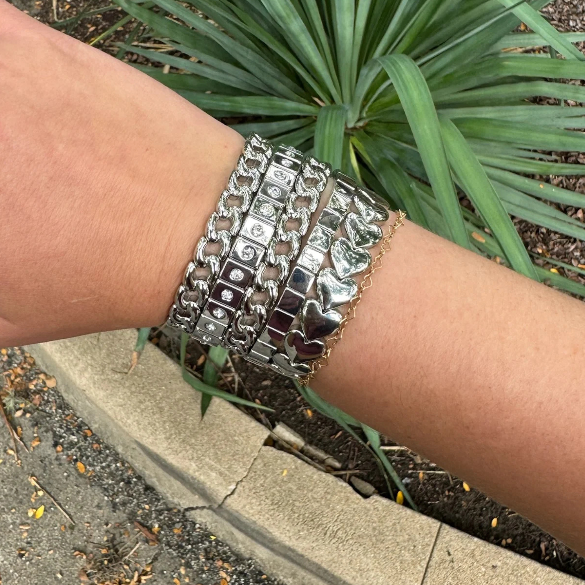 Large Stretch Cuban Chainlink Single Bracelet - Let's Bag It